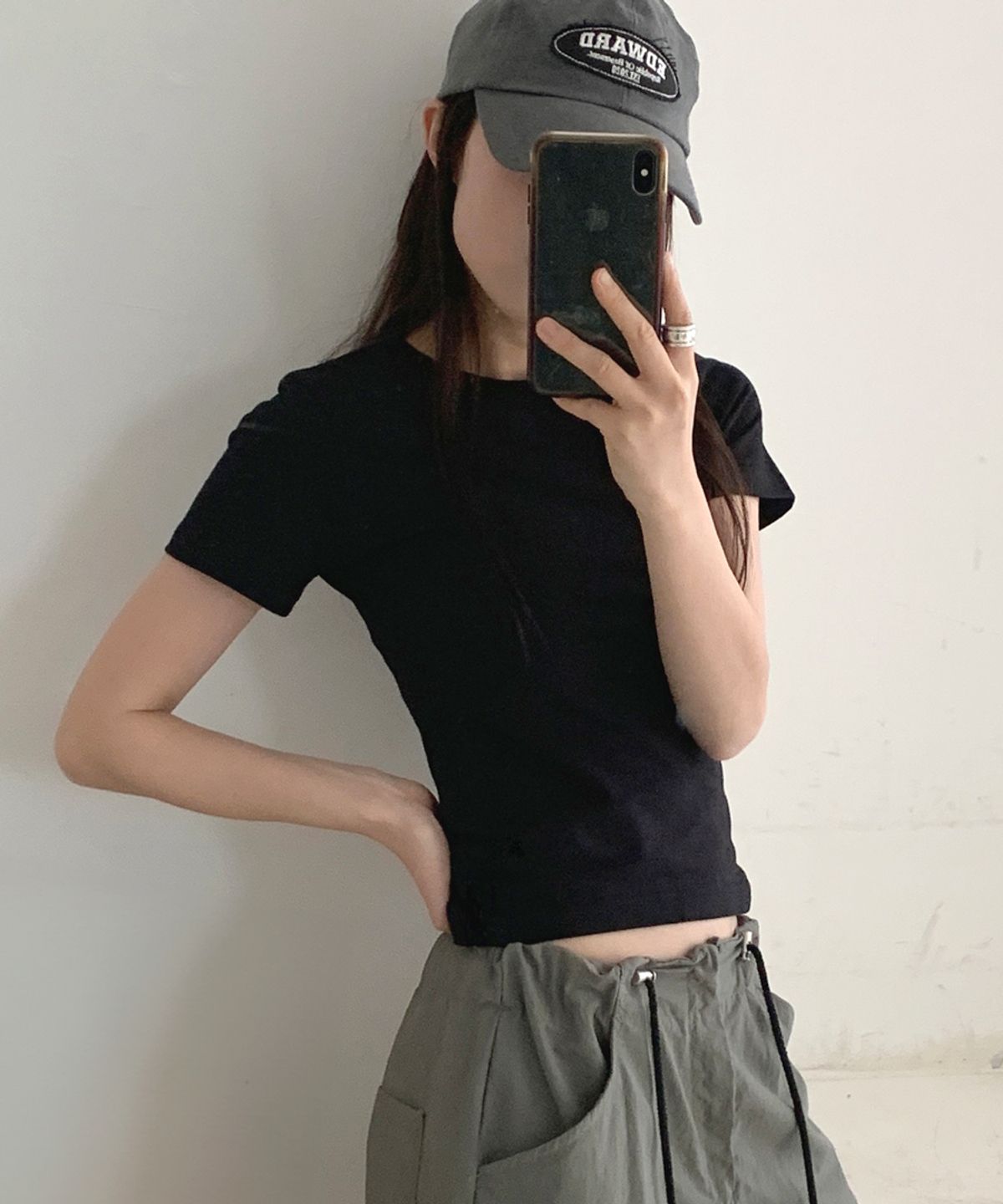 에드워드벌룬(EDWARD BALLOON) [Essential] Crop Short-Sleeve T-Shirt