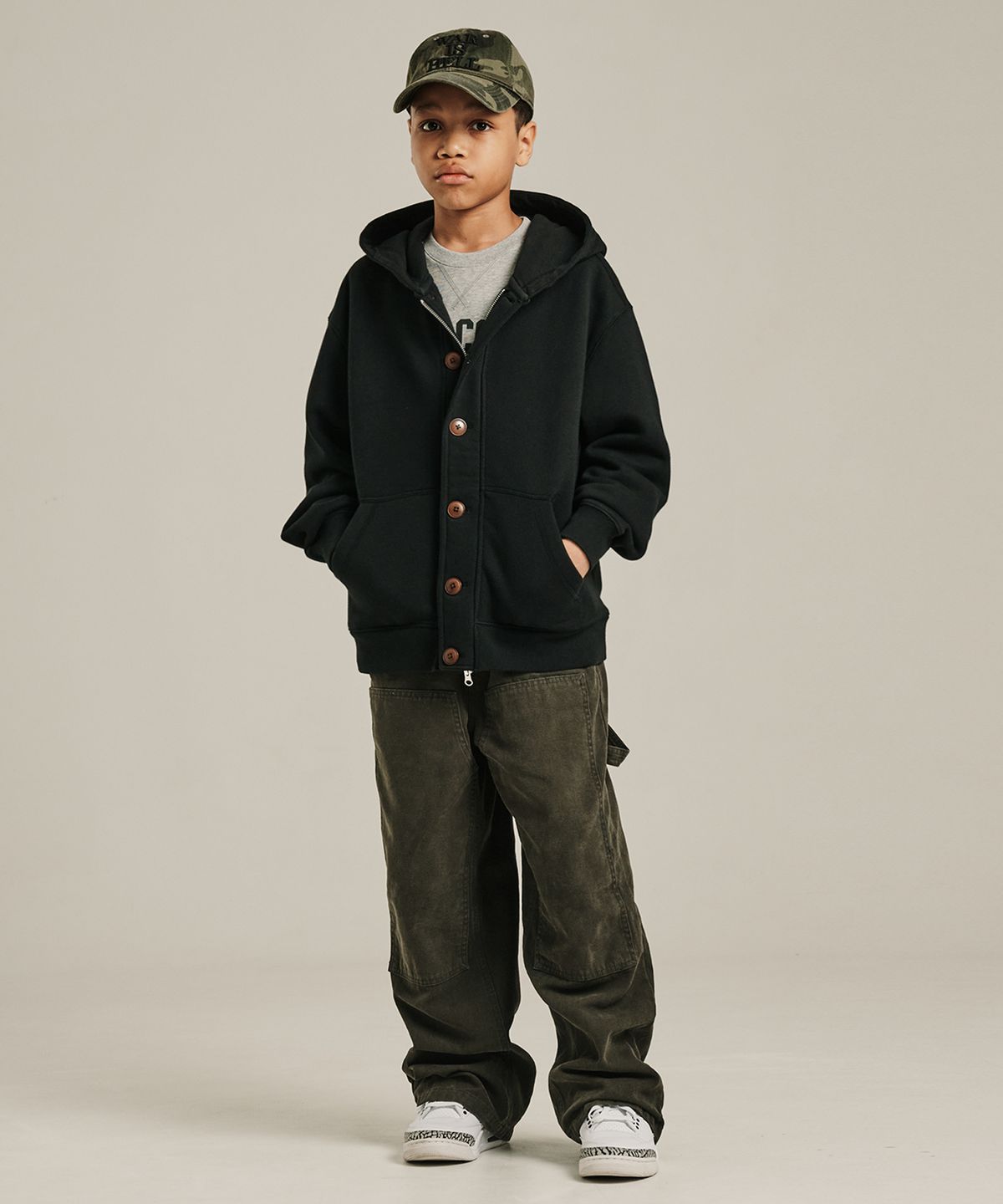테이크이지 키즈(TAKEASY KIDS) 버튼업 후드집업 (블랙)