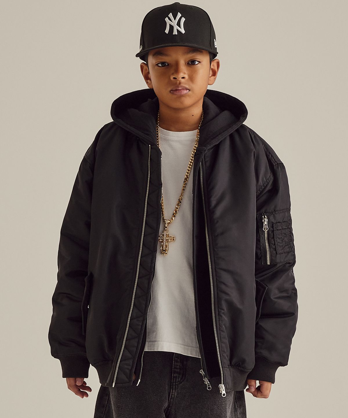테이크이지 키즈(TAKEASY KIDS) 자이언트핏 MA-1 자켓 (블랙)