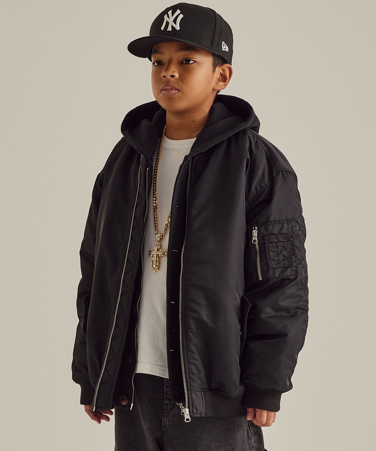 테이크이지 키즈(TAKEASY KIDS) 자이언트핏 MA-1 자켓 (블랙)