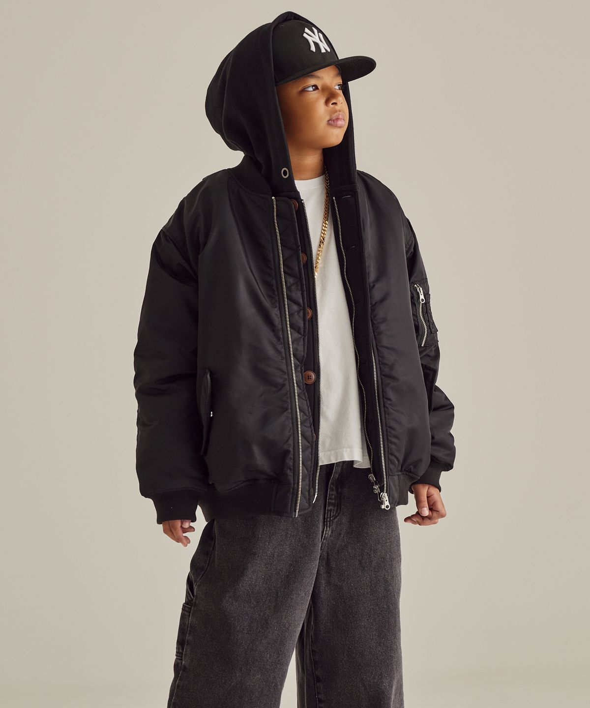 테이크이지 키즈(TAKEASY KIDS) 자이언트핏 MA-1 자켓 (블랙)