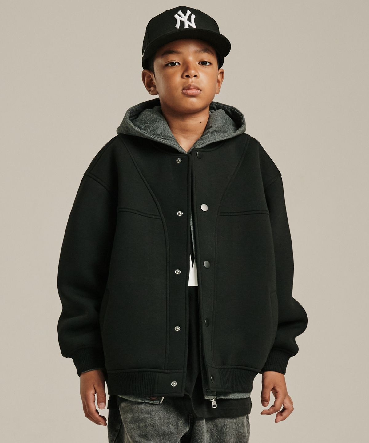 테이크이지 키즈(TAKEASY KIDS) 네오프렌 바시티 자켓 (블랙)