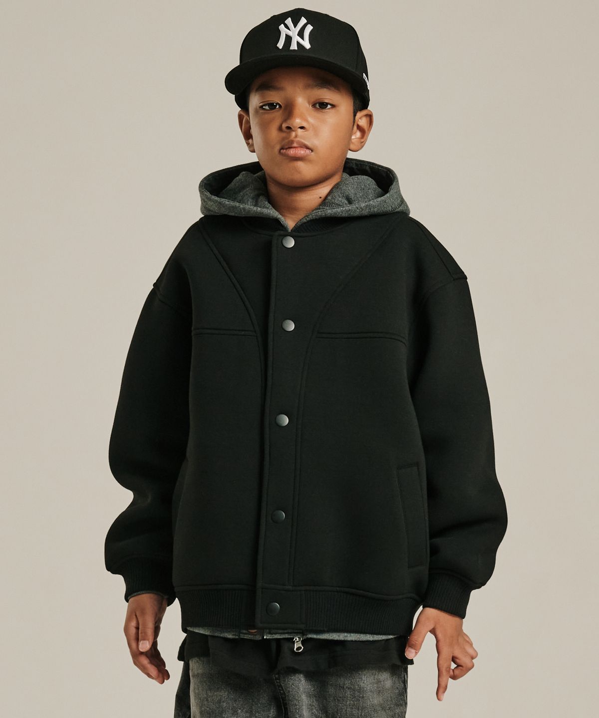 테이크이지 키즈(TAKEASY KIDS) 네오프렌 바시티 자켓 (블랙)