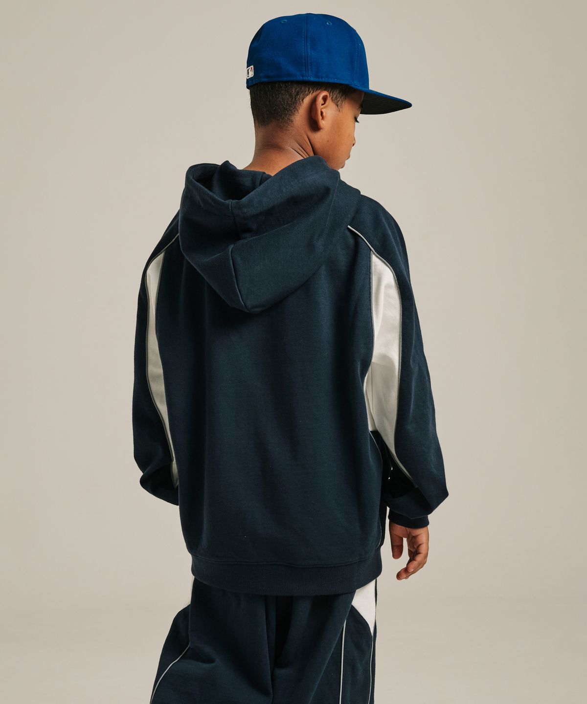 테이크이지 키즈(TAKEASY KIDS) 스카치 배색 후드집업 (다크네이비)