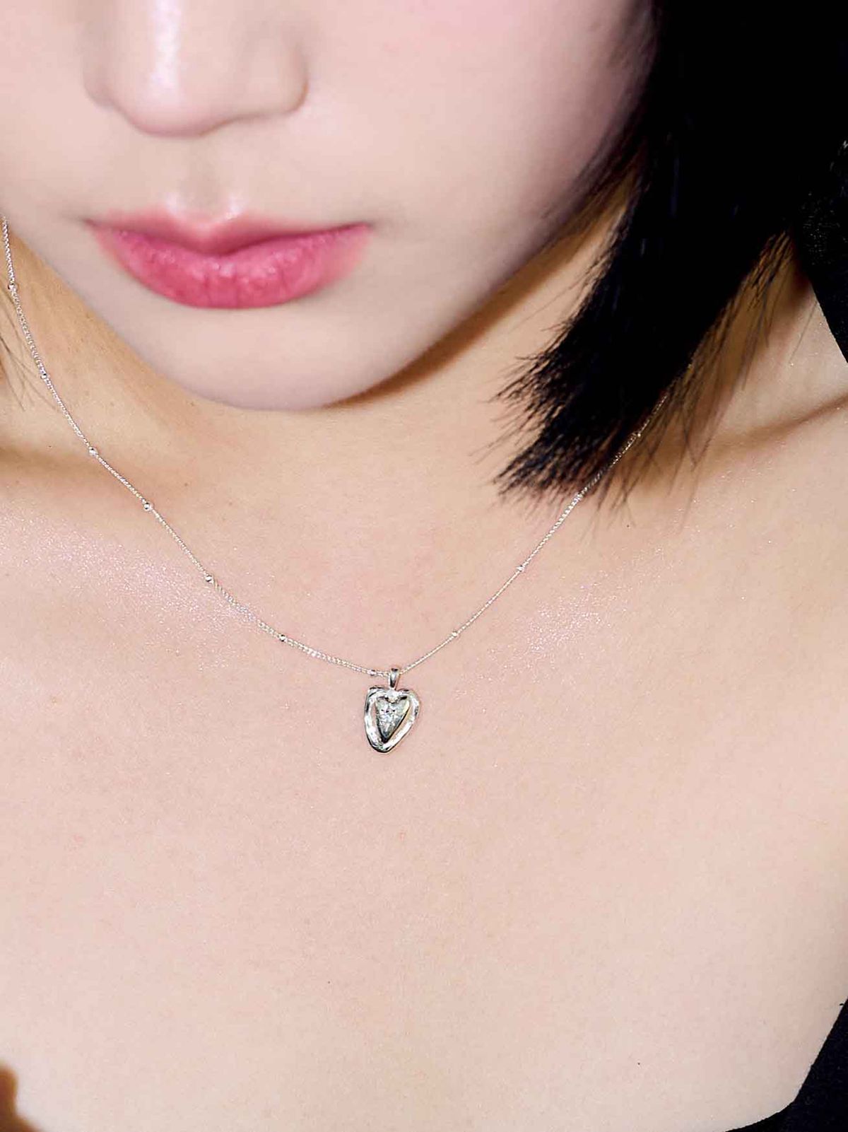 러브트릭스(LOVETRIX) silver925 Heart drop necklace