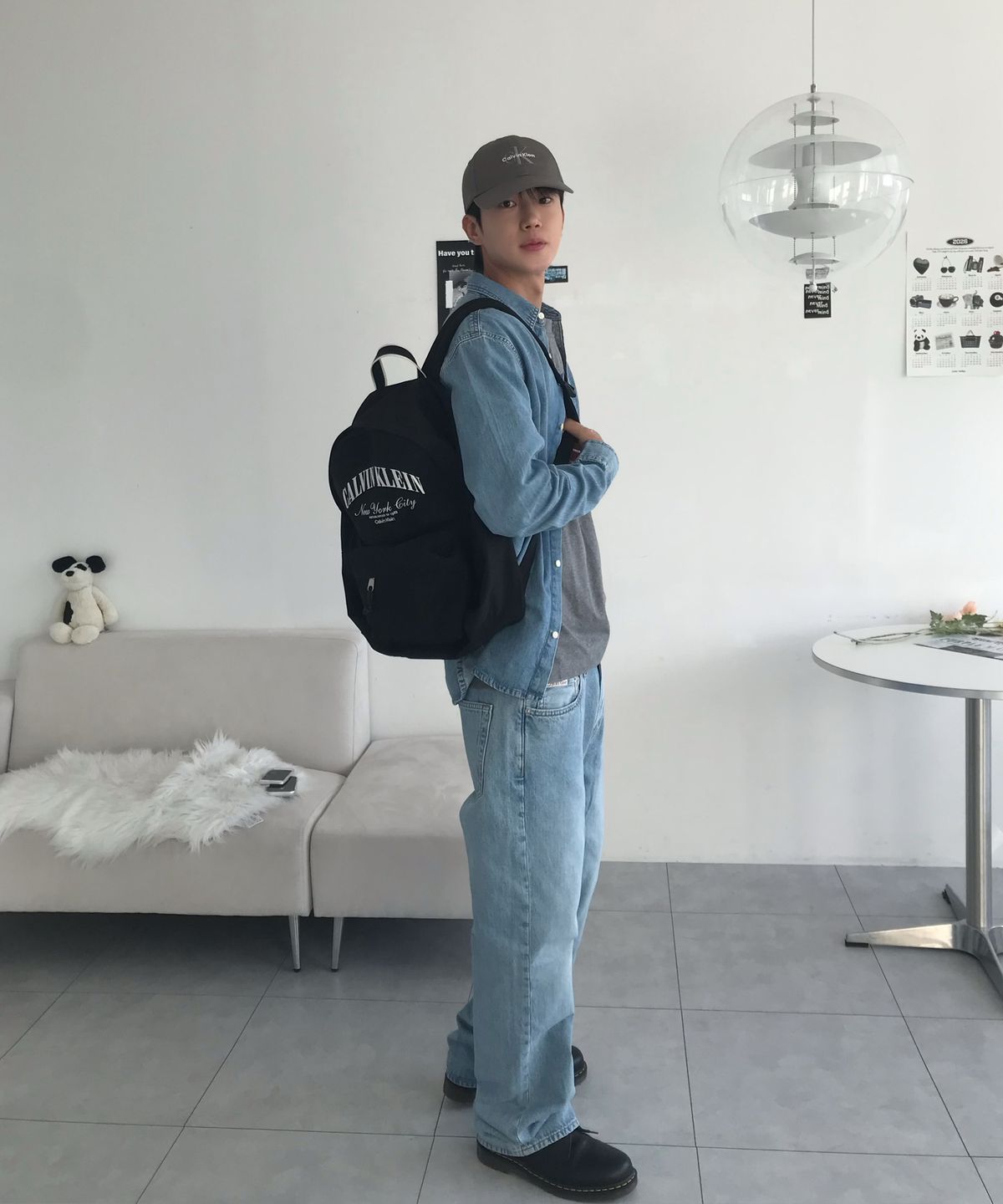 캘빈클라인 진(CALVIN KLEIN JEANS) 남녀공용 CKJ 모노그램 엠브로이더리 볼캡 4G5004G PA7