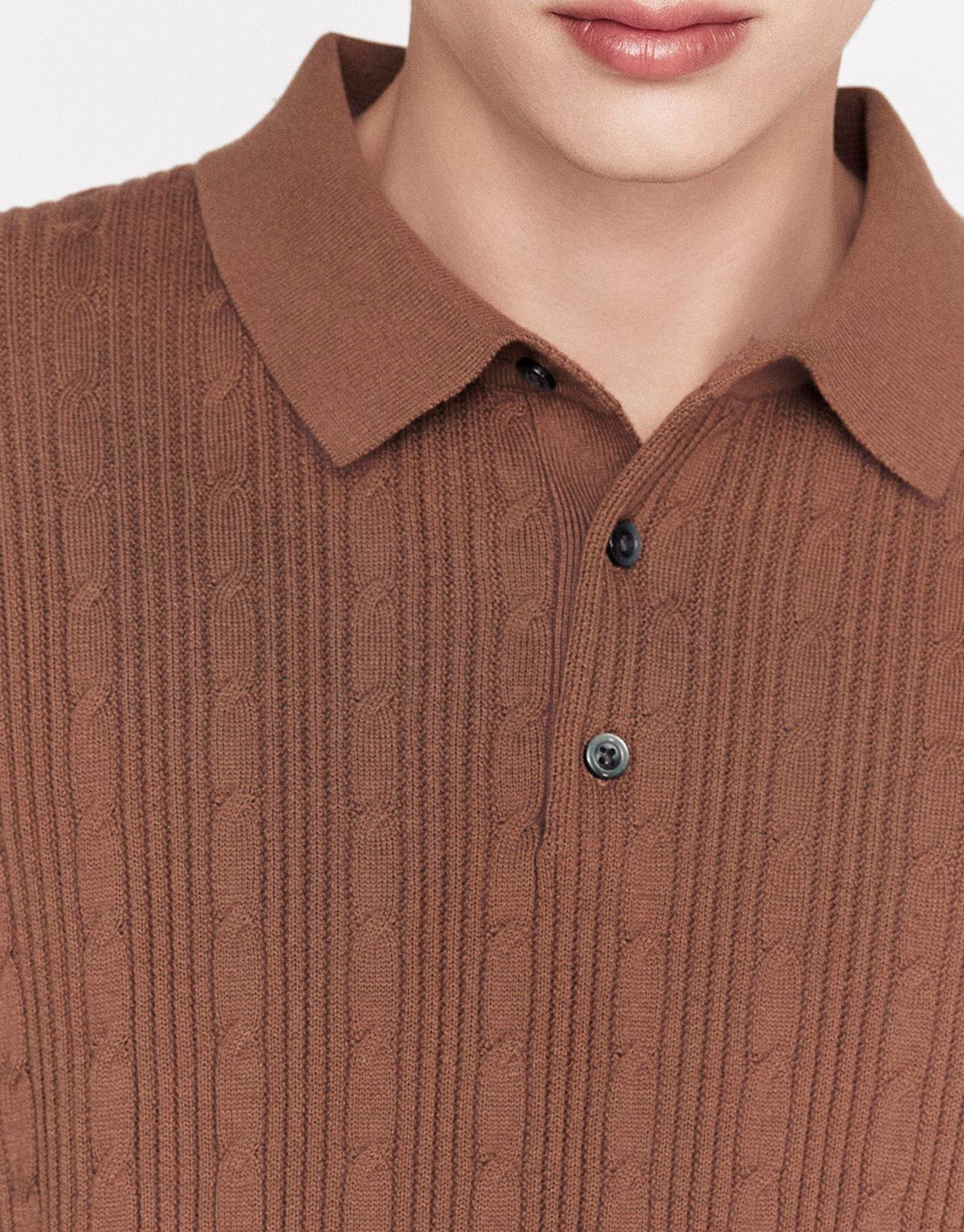 지오다노(GIORDANO) 케이블 스티치 폴로넥 반팔 니트(12GG) 055902 [3color]