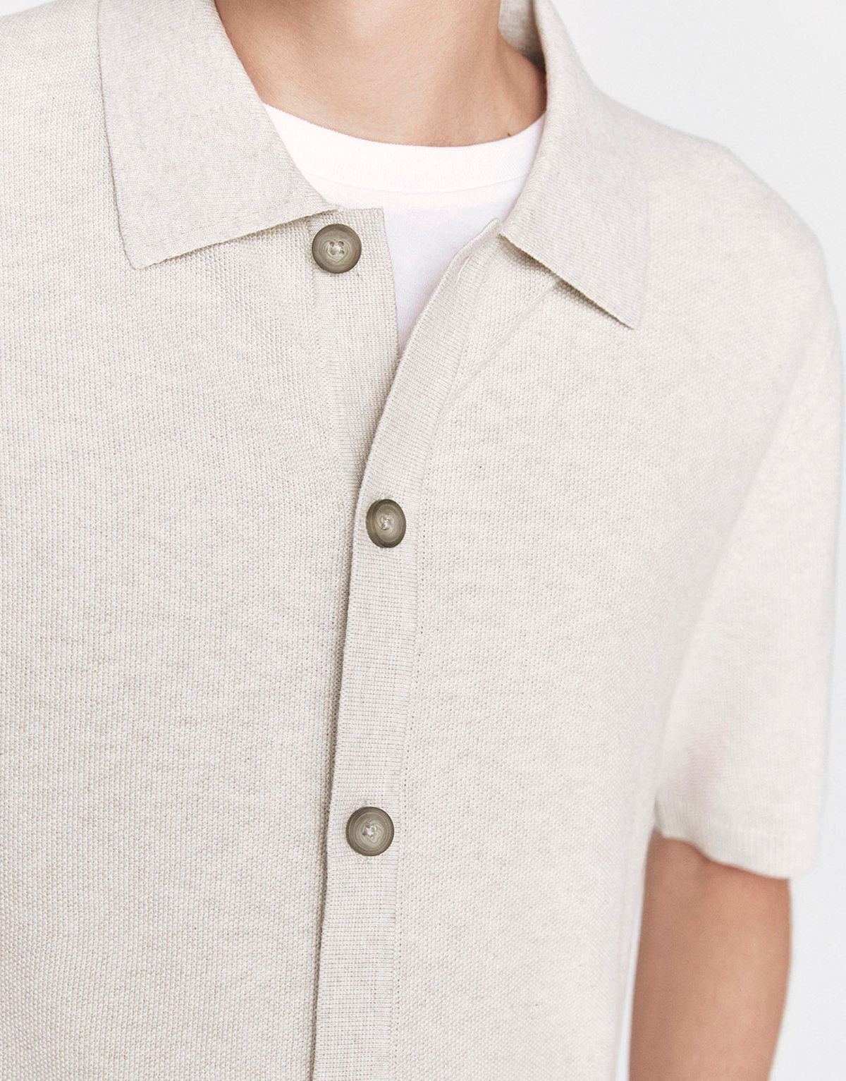 지오다노(GIORDANO) 스티치 폴로넥 반팔 가디건(12GG) 055537 [2color]