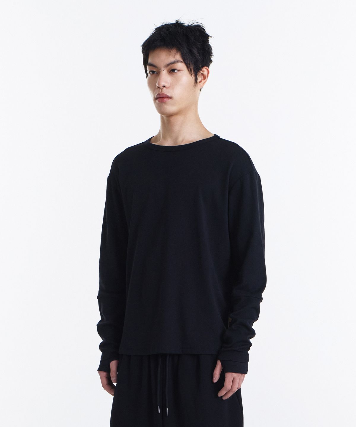 기철(KICHUL) Loop Overlayer Long sleeve (Black)