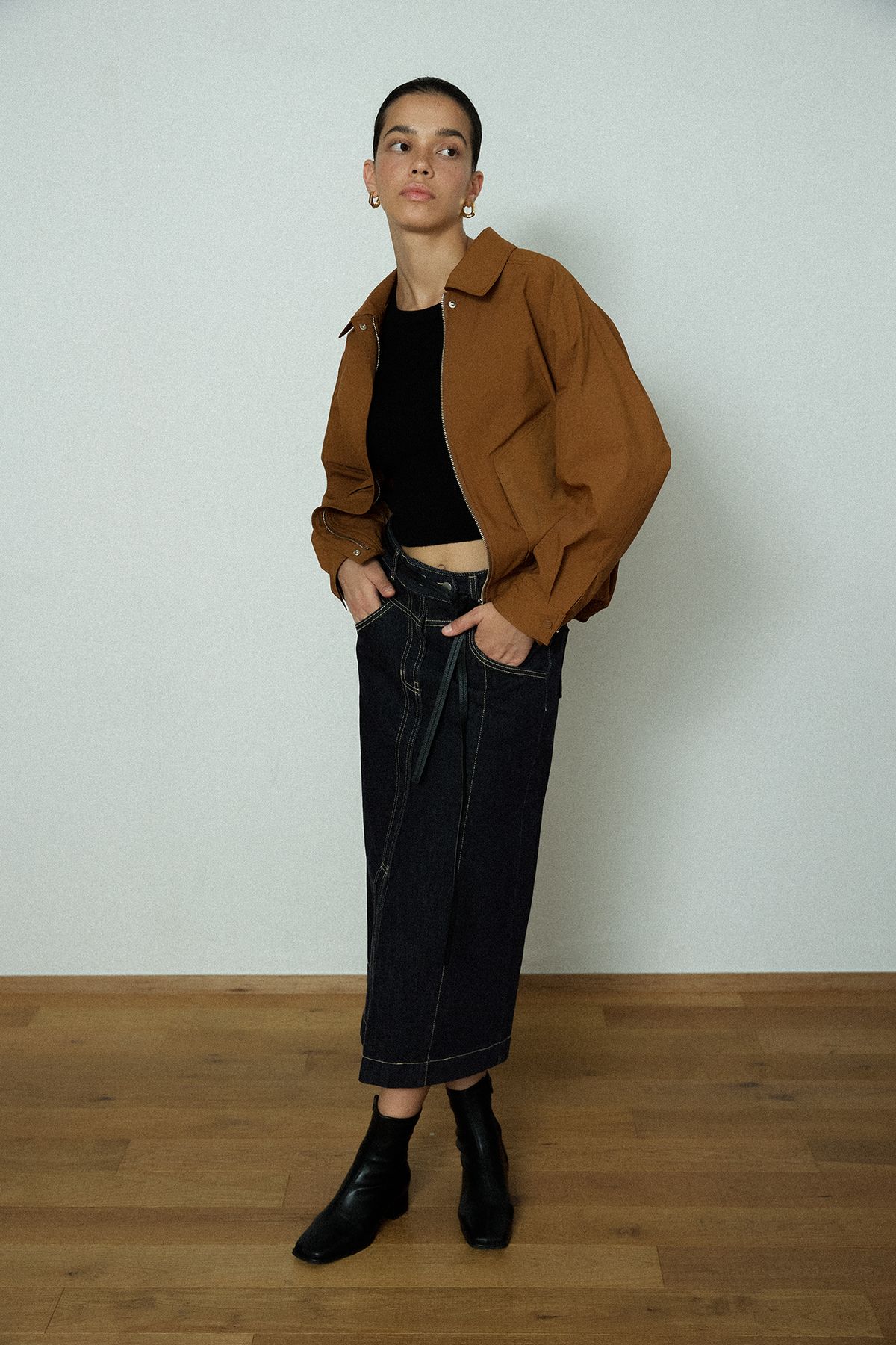 라펠 소로브(LAFELSORTOF) 슬릿 데님 스커트