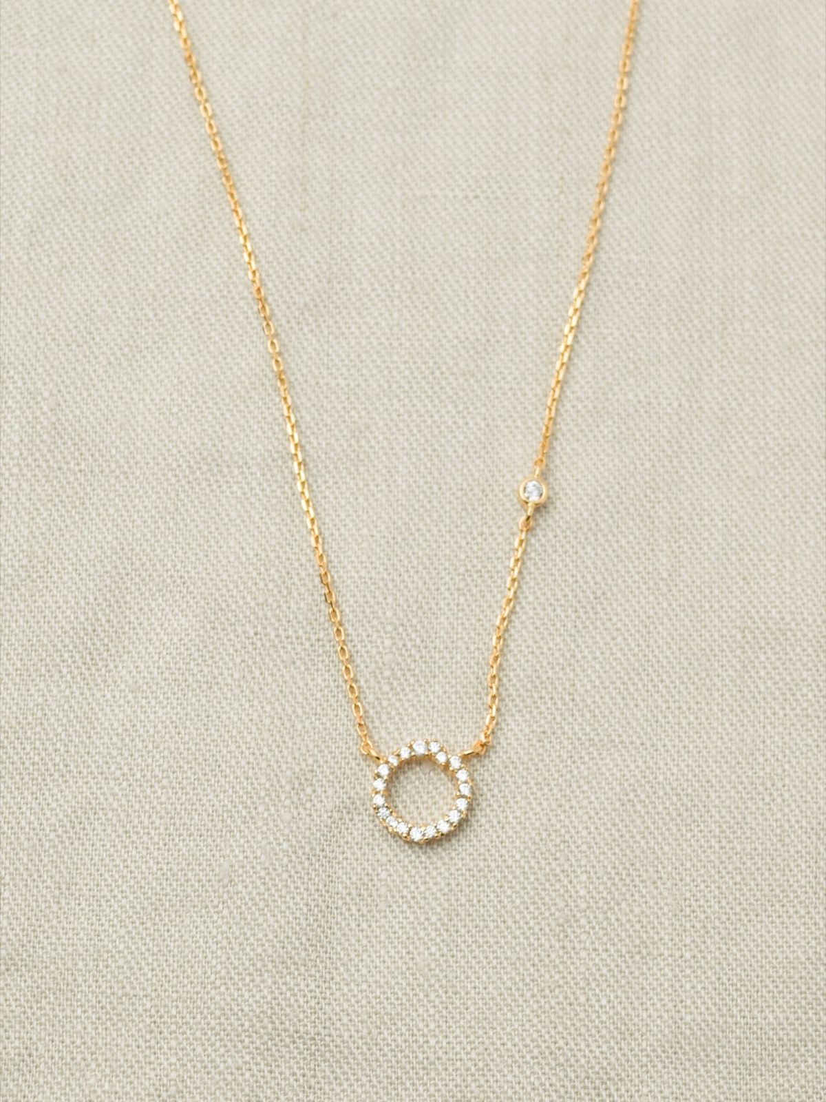 노비스도쿄(NOVICE TOKYO) 스톤 서클 목걸이  Stone Circle Necklace［Silver925］/ Gold
