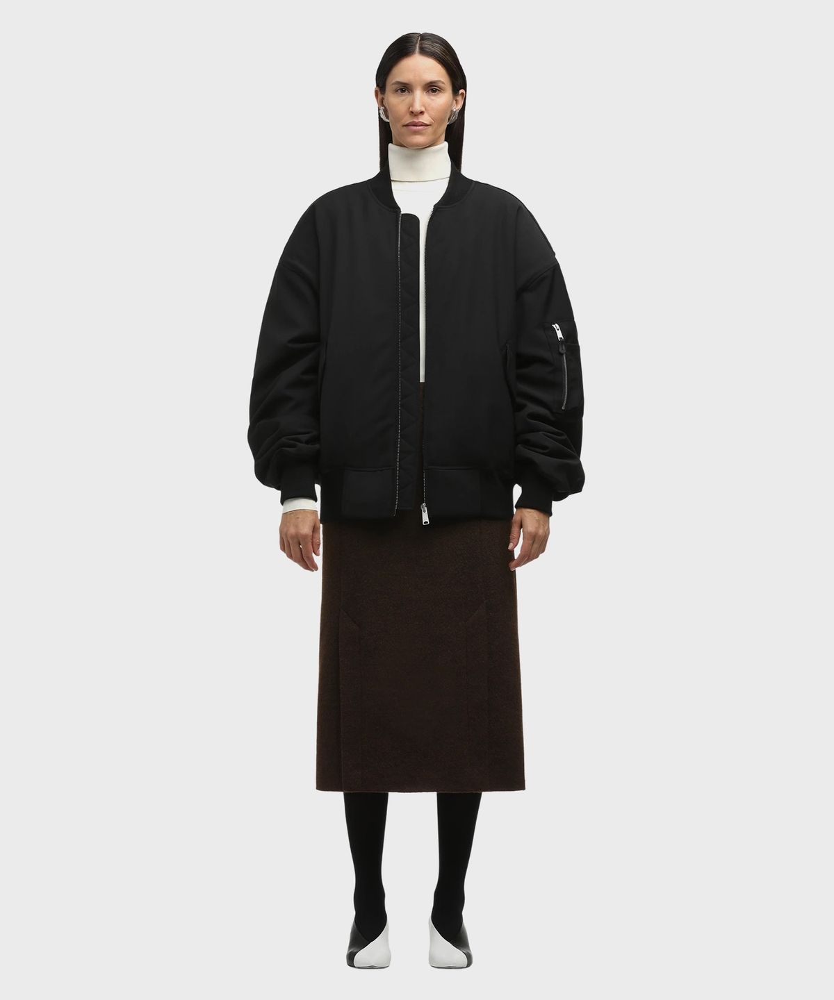 엔타이어 스튜디오(ENTIRE STUDIOS) (U) 브로드 봄버 울 블랙 BROAD BOMBER WOOL BLACK WOOL