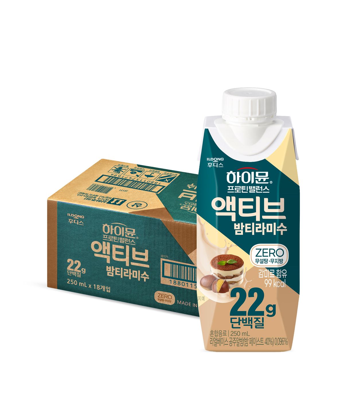 하이뮨(HIMMUNE) 프로틴 밸런스 액티브 밤티라미수 제로 18입 1박스
