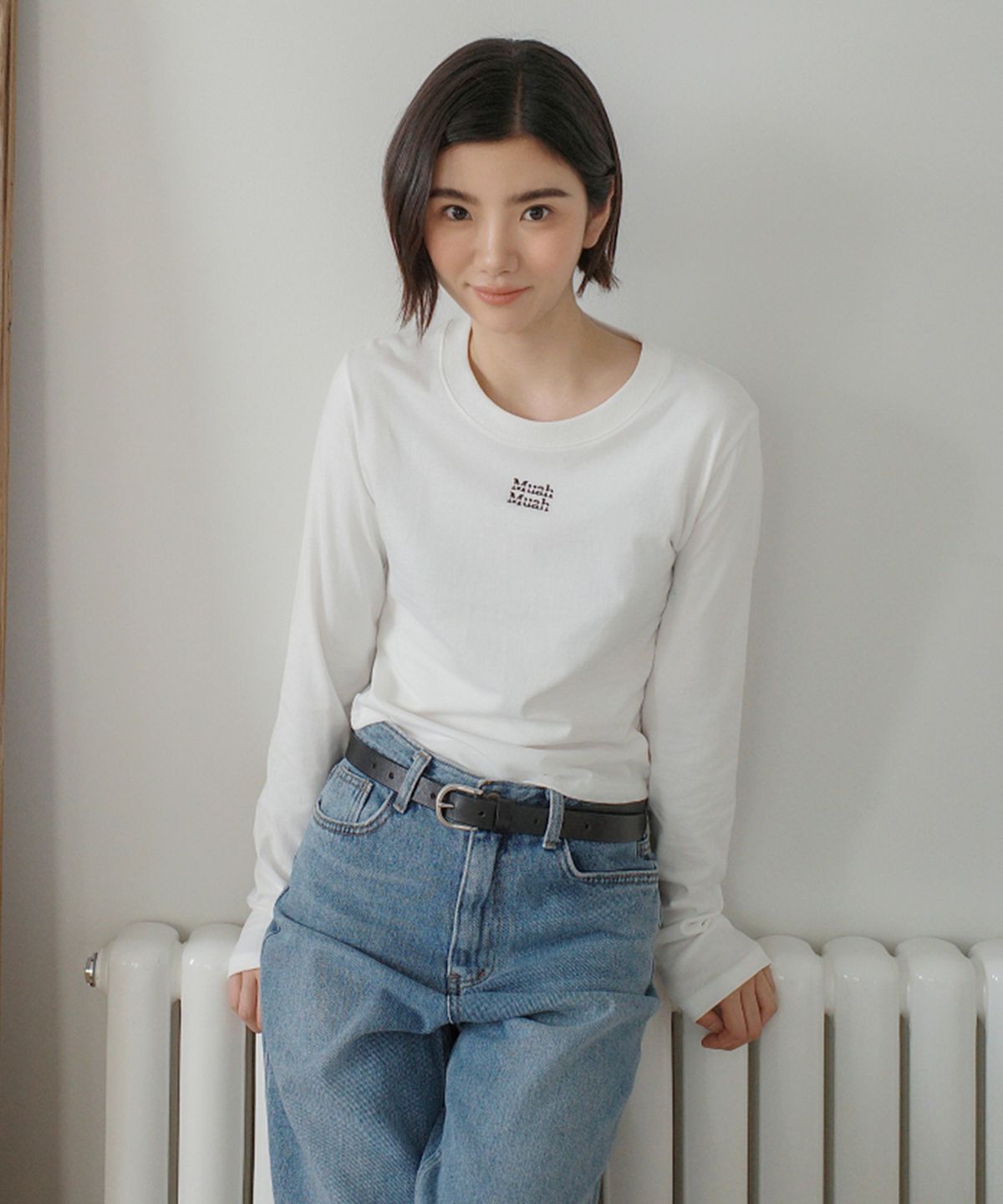 무아무아(MUAHMUAH) 피그먼트 크롭 긴팔 티셔츠 [5color]
