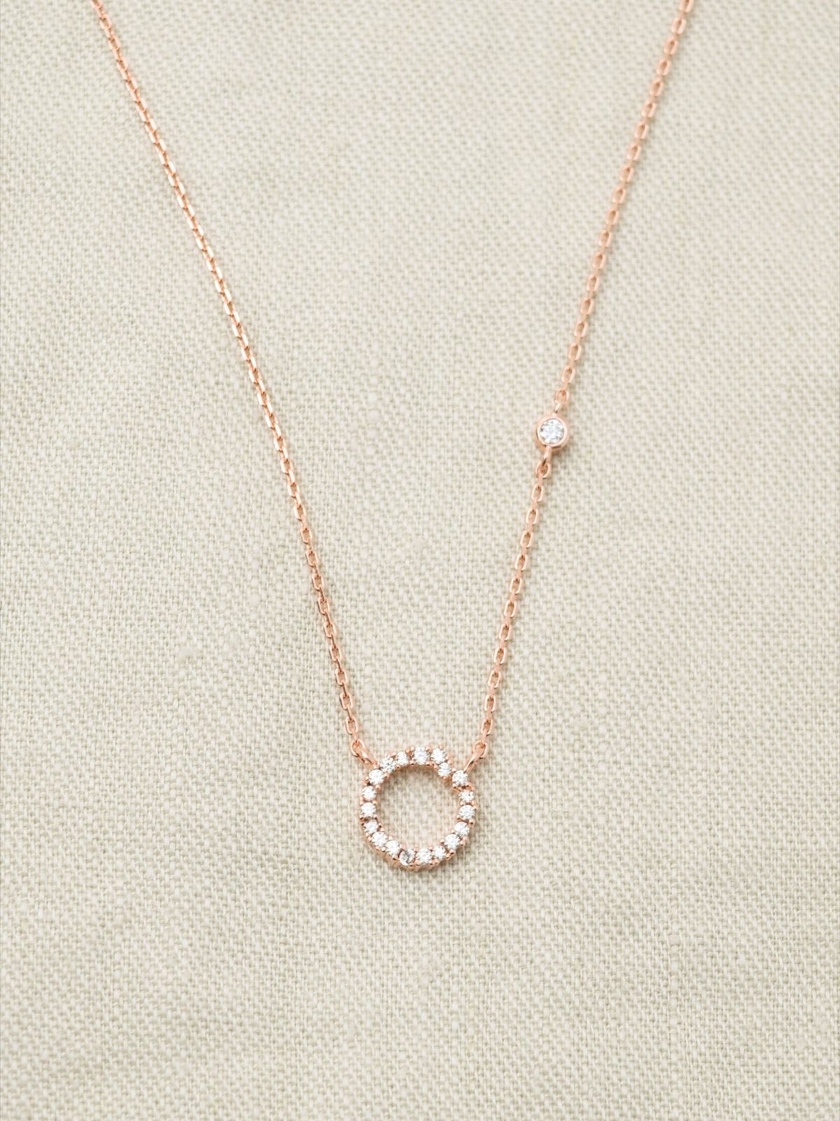 노비스도쿄(NOVICE TOKYO) 스톤 서클 목걸이  Stone Circle Necklace［Silver925］/ Rose gold