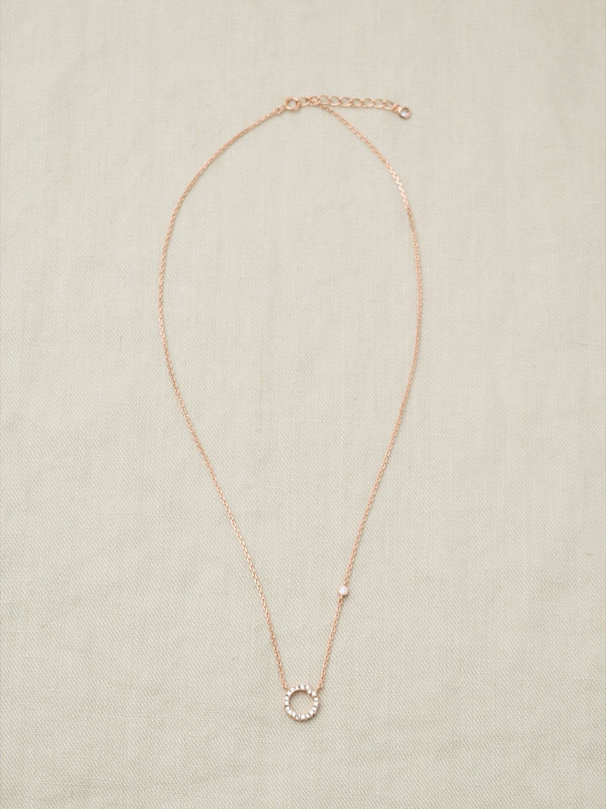 노비스도쿄(NOVICE TOKYO) 스톤 서클 목걸이  Stone Circle Necklace［Silver925］/ Rose gold