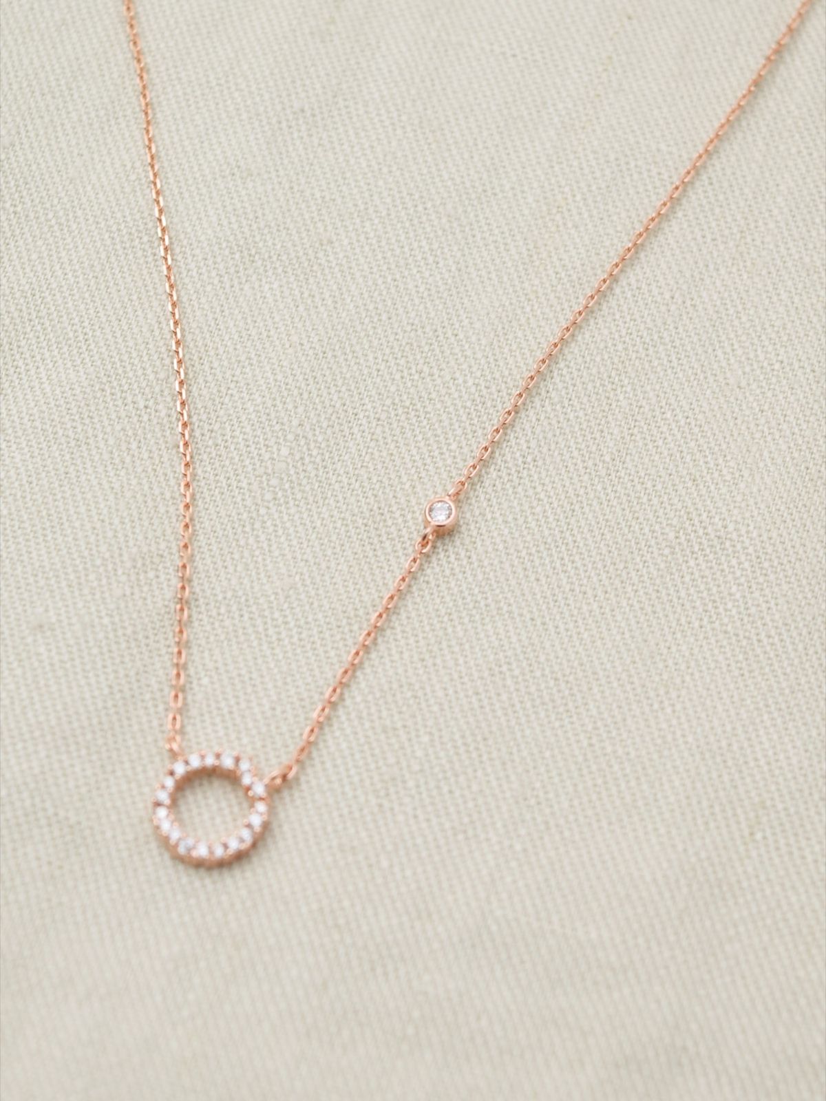 노비스도쿄(NOVICE TOKYO) 스톤 서클 목걸이  Stone Circle Necklace［Silver925］/ Rose gold