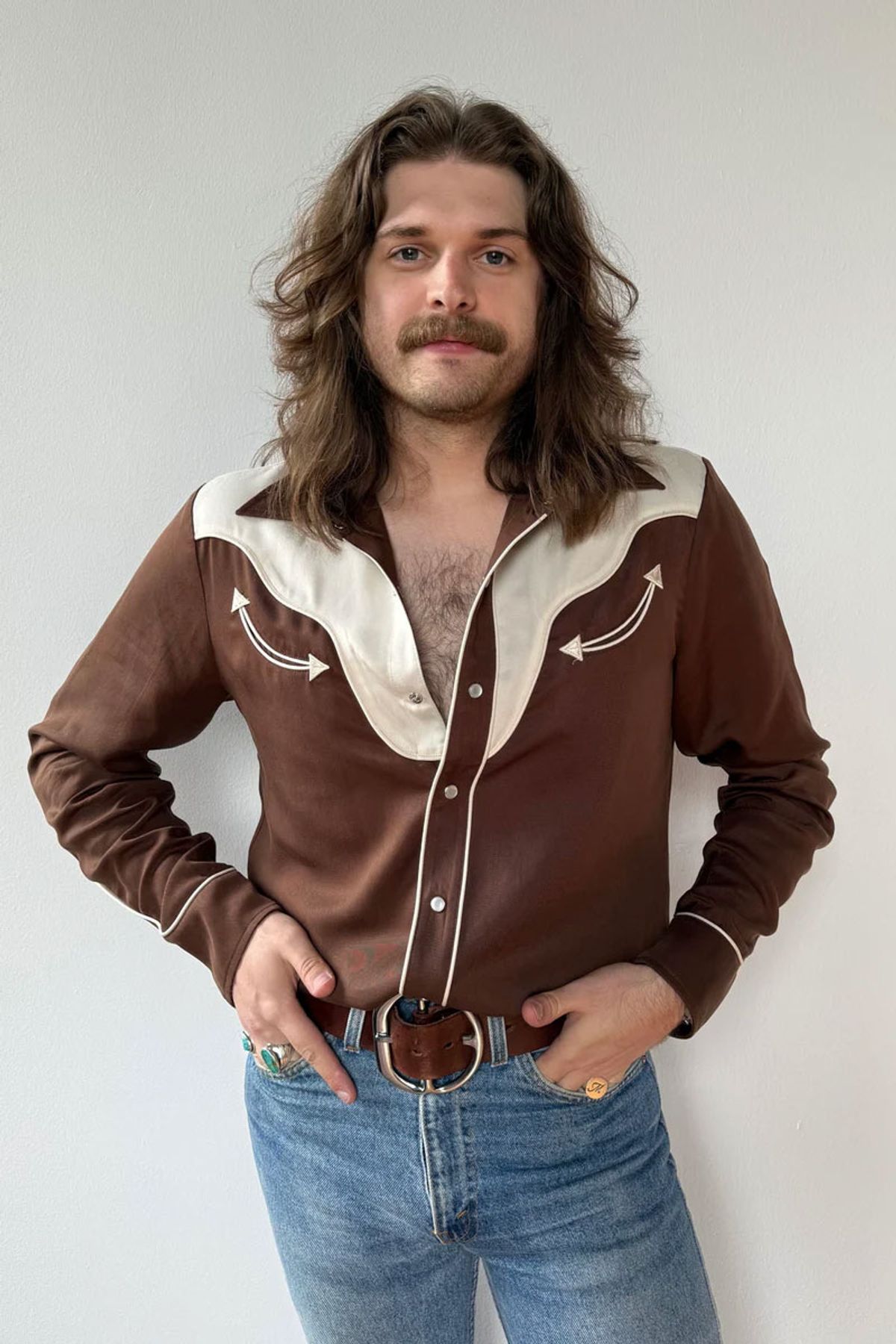 에이치바씨(HBARC) SAN JUAN MENS SHIRT - CHOCOLATE/WHITE