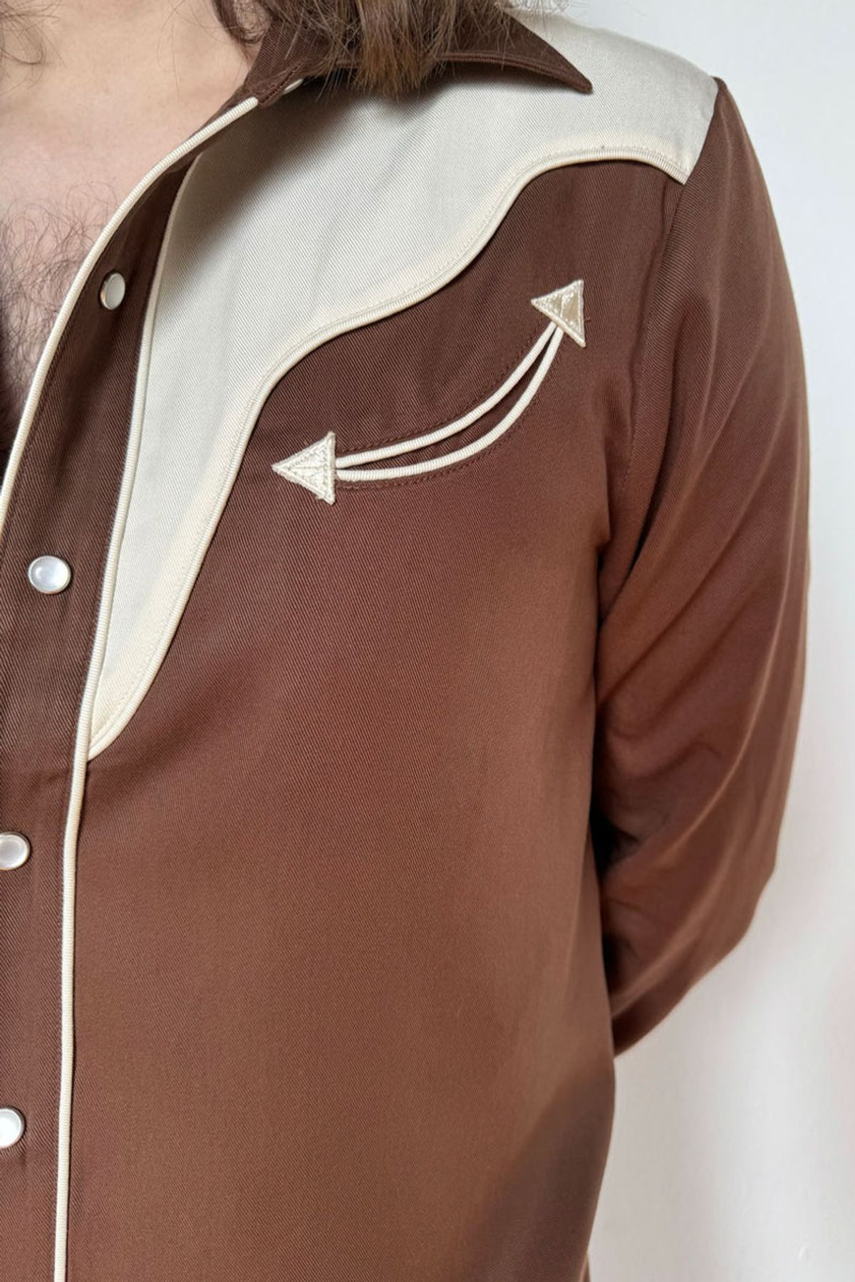 에이치바씨(HBARC) SAN JUAN MENS SHIRT - CHOCOLATE/WHITE