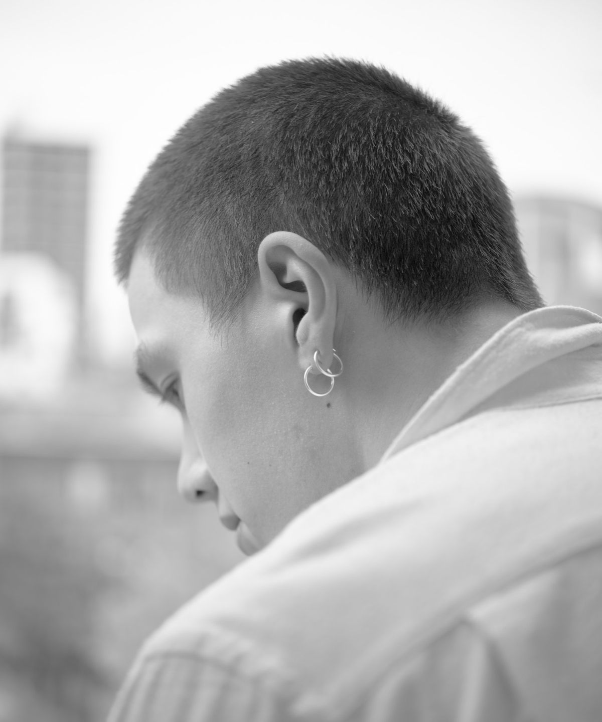 노비스도쿄(NOVICE TOKYO) 슬림 후프 피어스 Thin Hoop Pierce [Sliver925] (2 size)  / Silver