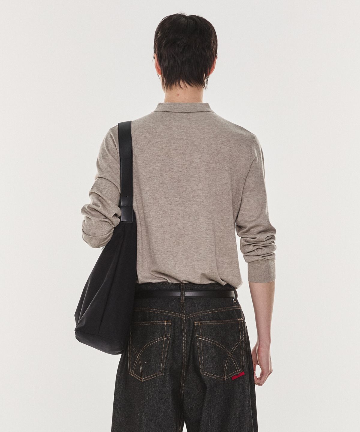 기철(KICHUL) Structured Polo Knit Shirt (Beige)