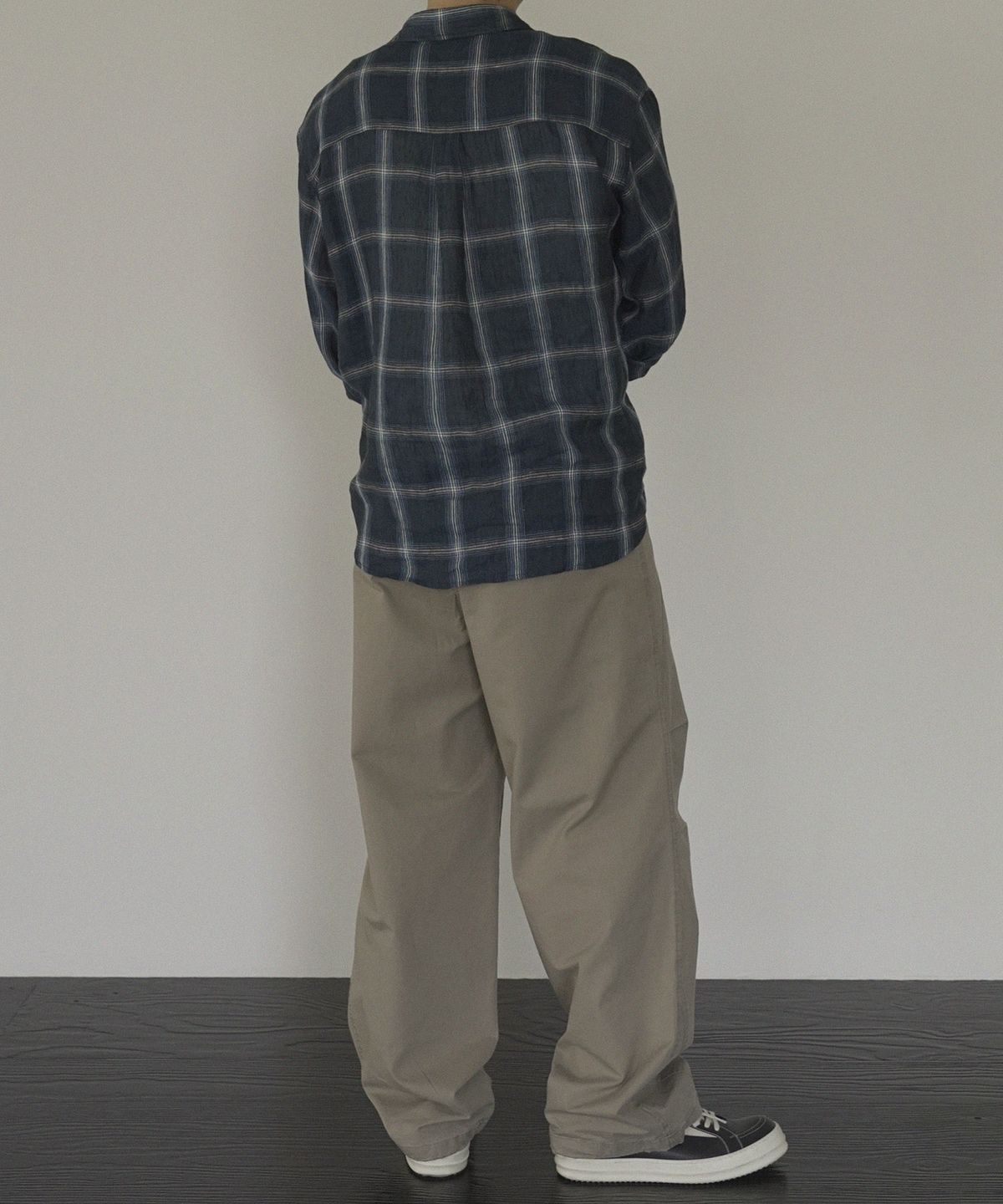 시도(SIIIIDO) DONOWITZ BLUE CHECK PURE LINEN SHIRT #1