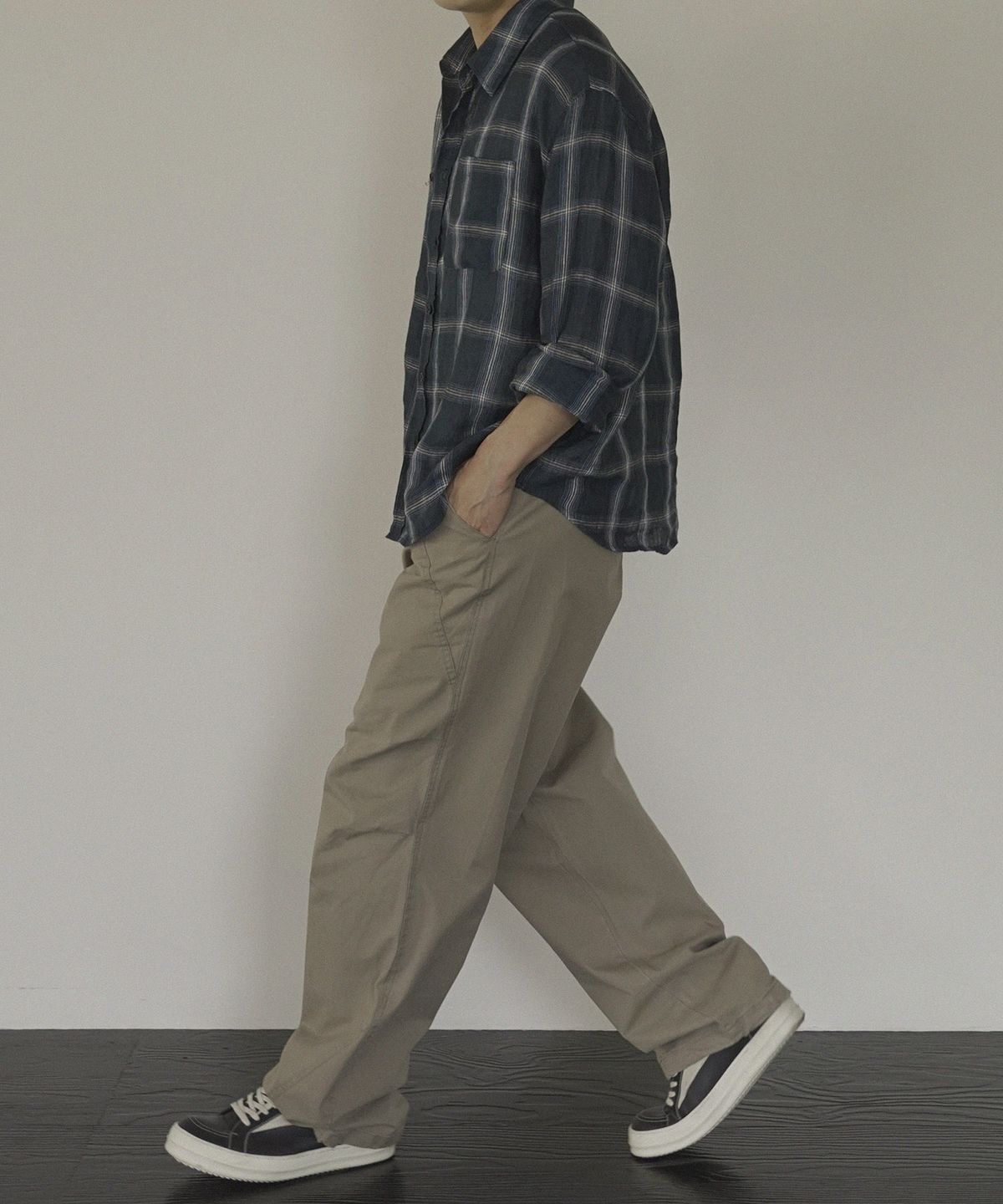 시도(SIIIIDO) DONOWITZ BLUE CHECK PURE LINEN SHIRT #1
