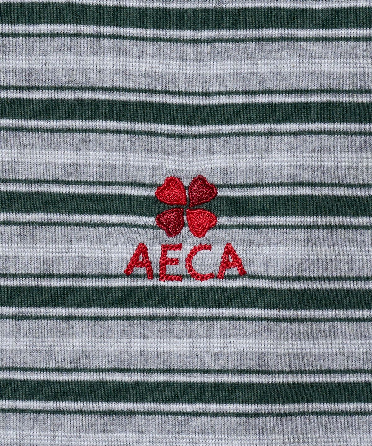에이카화이트(AECA) STRIPE HALF SLEEVE TEE-GREEN
