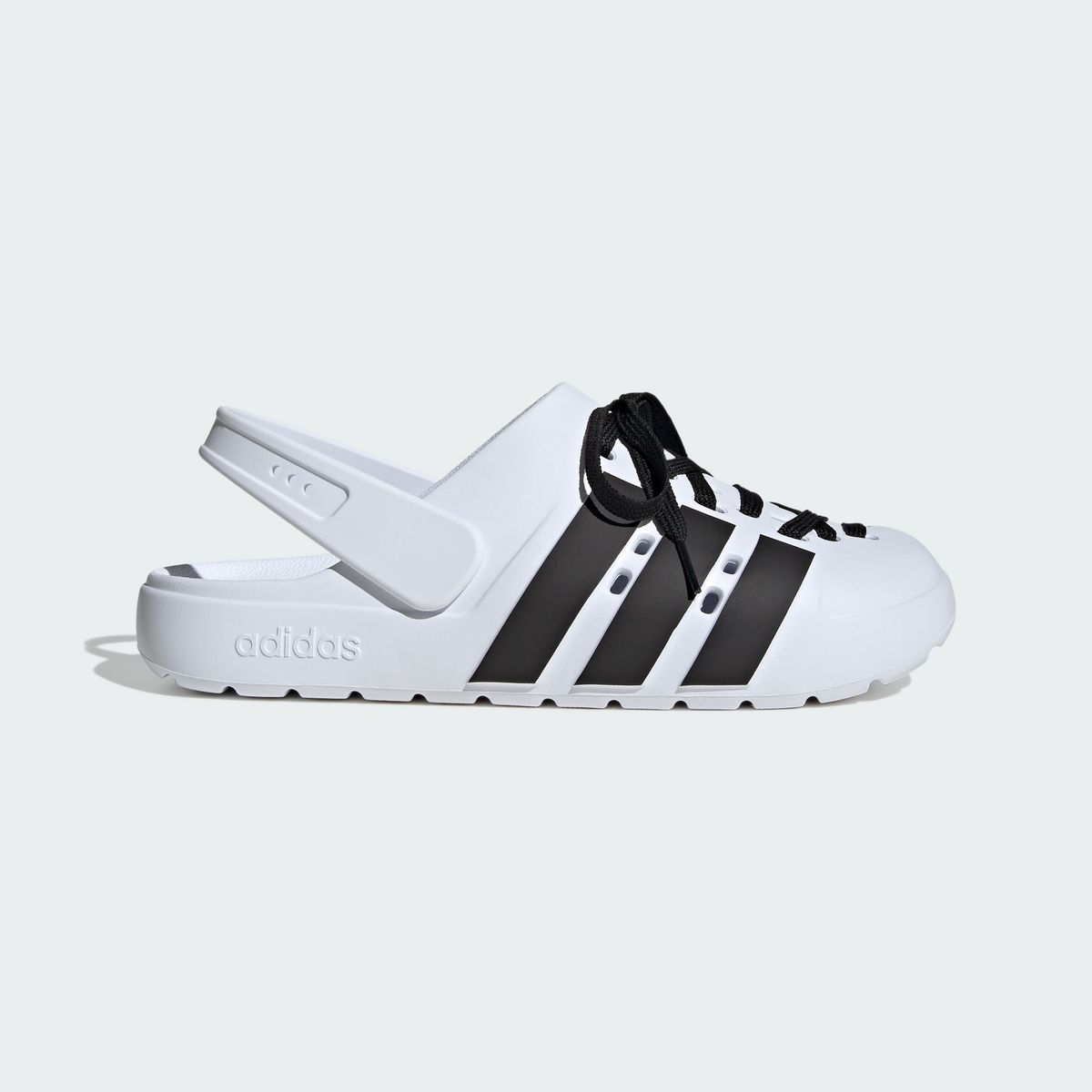 아디다스(ADIDAS) 아딜렛 클로그 2.0 - 화이트:블랙 / JR4027