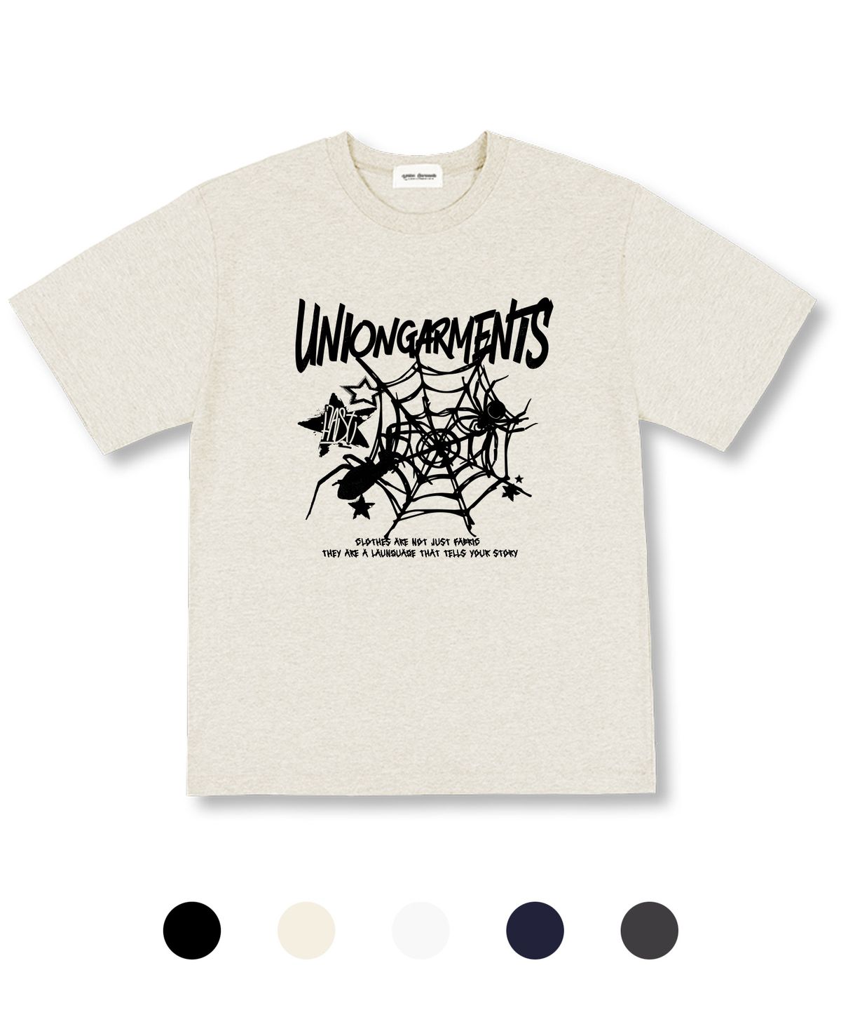 유니온가먼츠(UNION GARMENTS) 스파이더 오버핏 반팔 티셔츠 5 COLOR