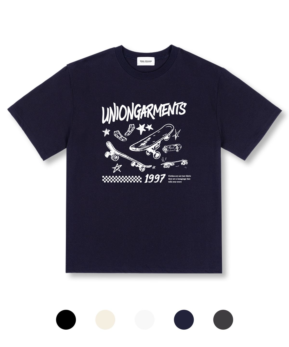 유니온가먼츠(UNION GARMENTS) 보드타임 오버핏 반팔 티셔츠 5 COLOR