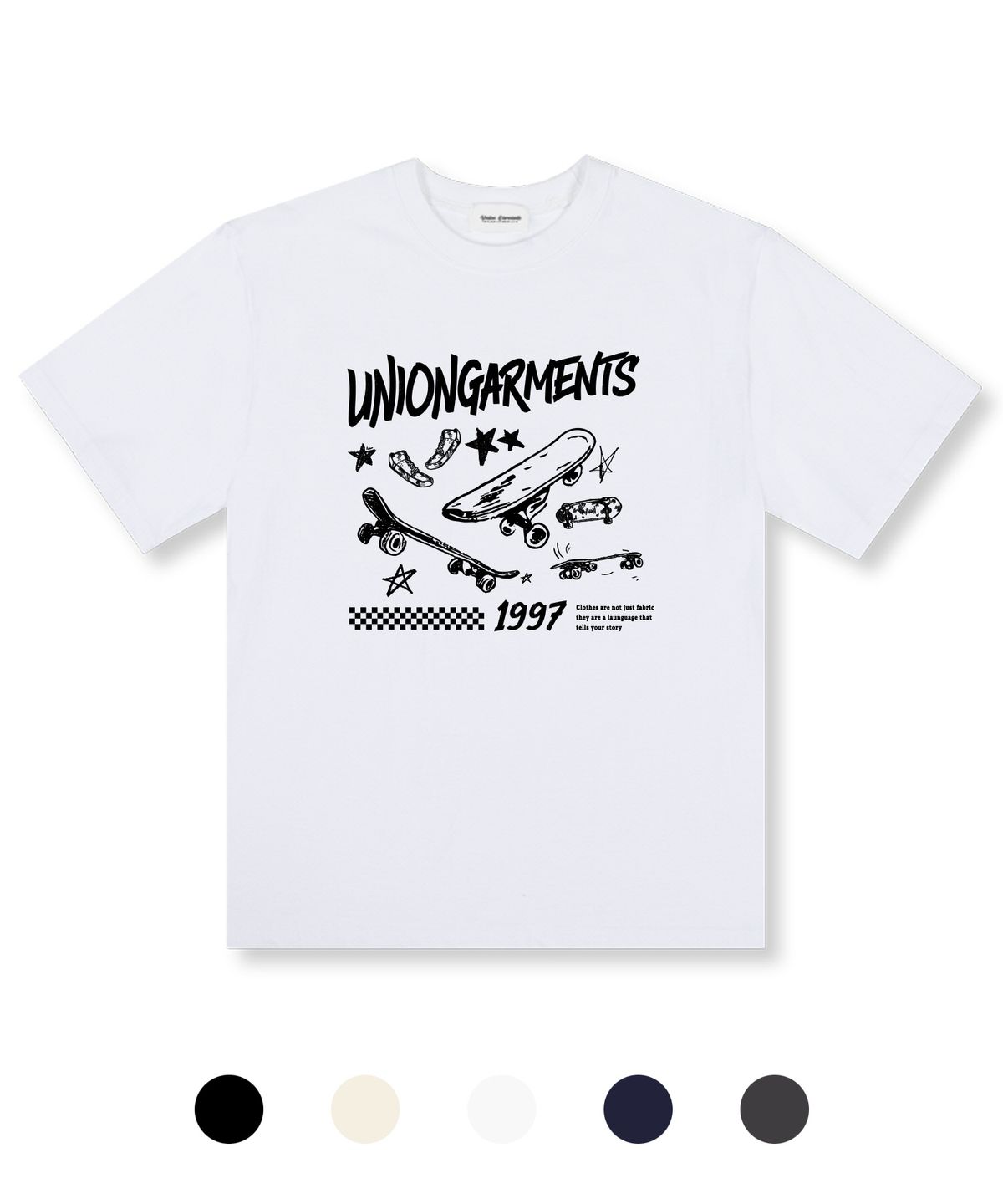 유니온가먼츠(UNION GARMENTS) 보드타임 오버핏 반팔 티셔츠 5 COLOR