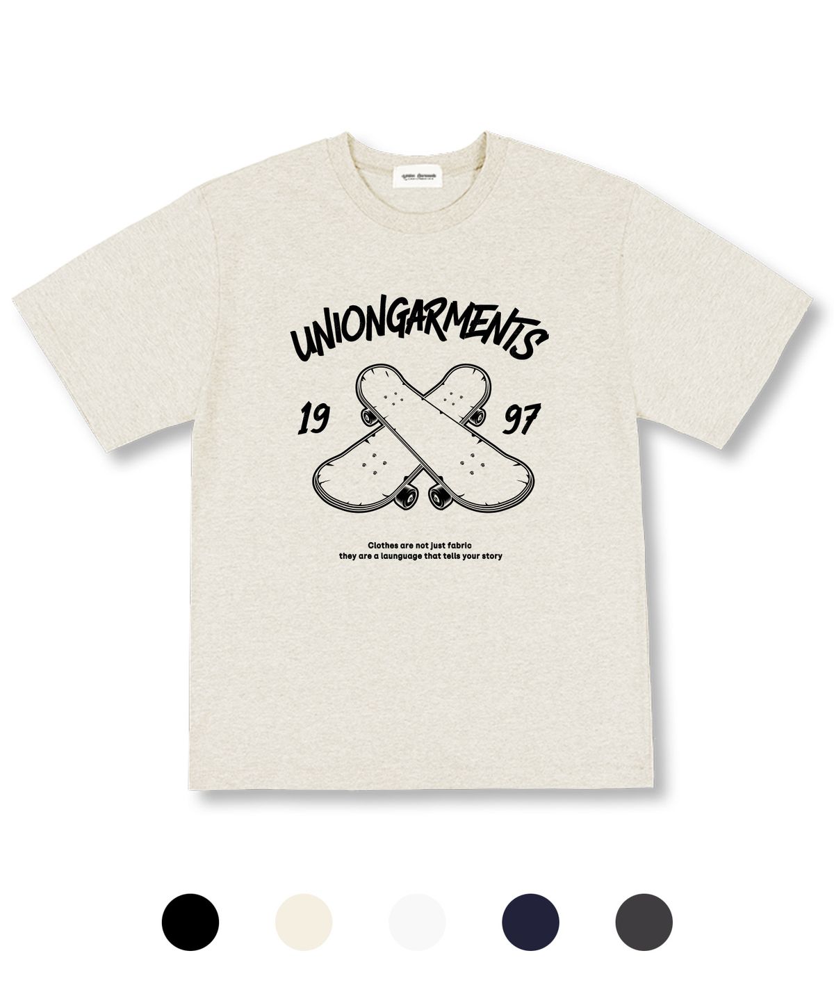 유니온가먼츠(UNION GARMENTS) 크로스보드 오버핏 반팔 티셔츠 5 COLOR