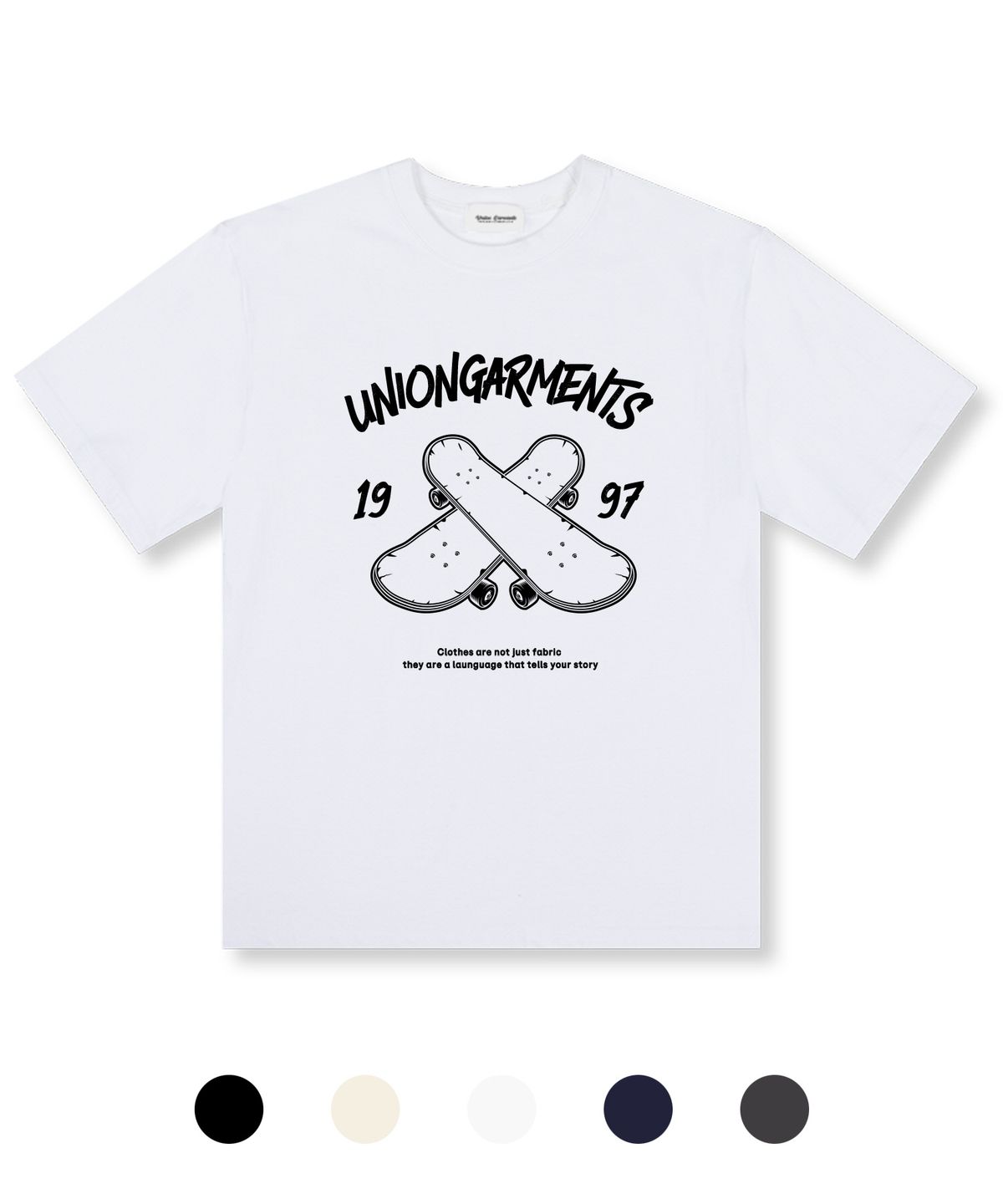 유니온가먼츠(UNION GARMENTS) 크로스보드 오버핏 반팔 티셔츠 5 COLOR