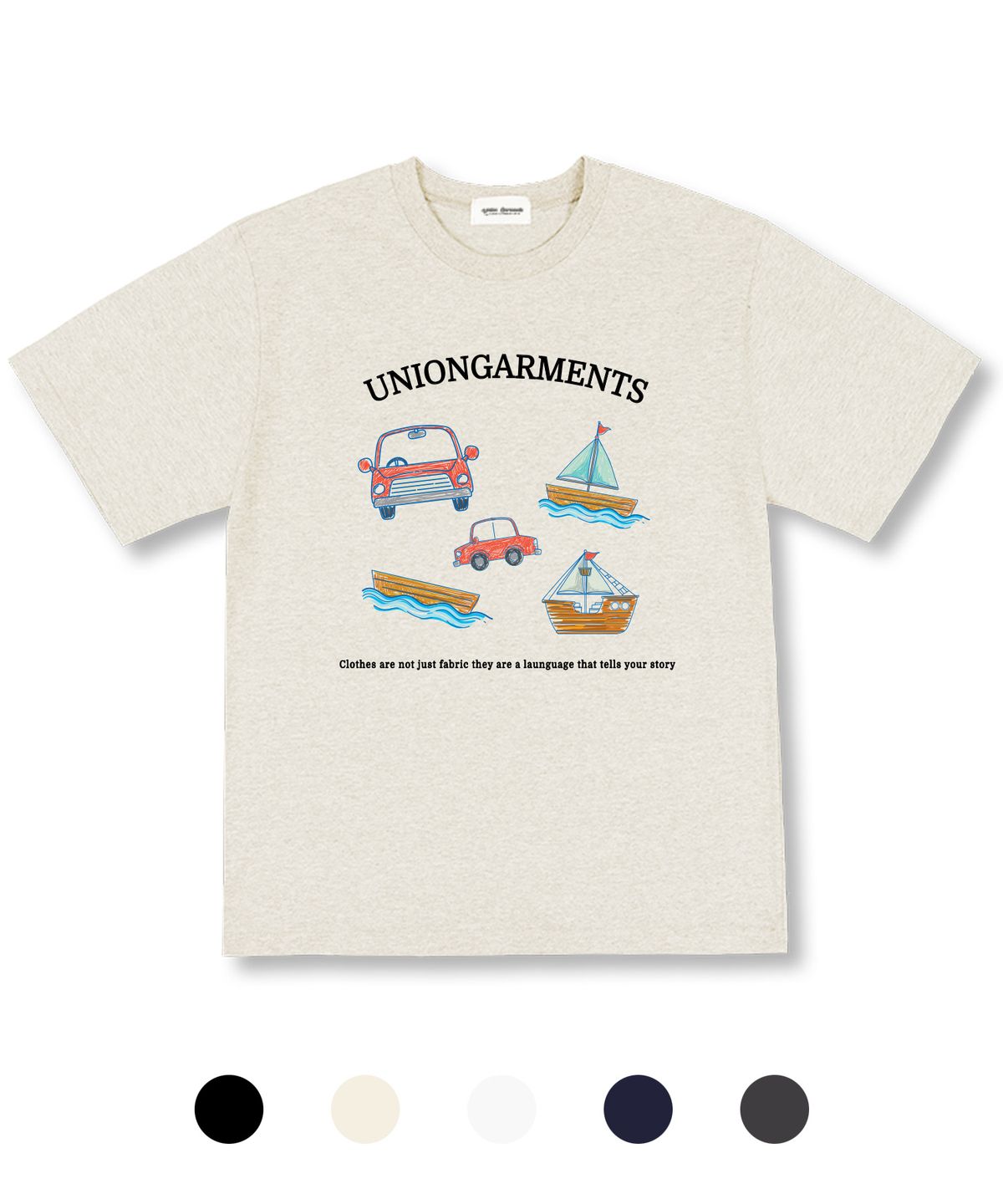 유니온가먼츠(UNION GARMENTS) 카쉽스케치 오버핏 반팔 티셔츠 5 COLOR