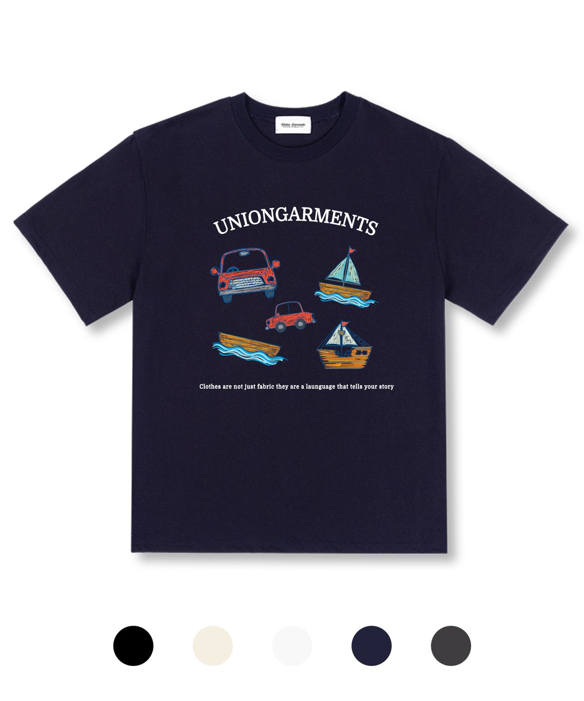 유니온가먼츠(UNION GARMENTS) 카쉽스케치 오버핏 반팔 티셔츠 5 COLOR