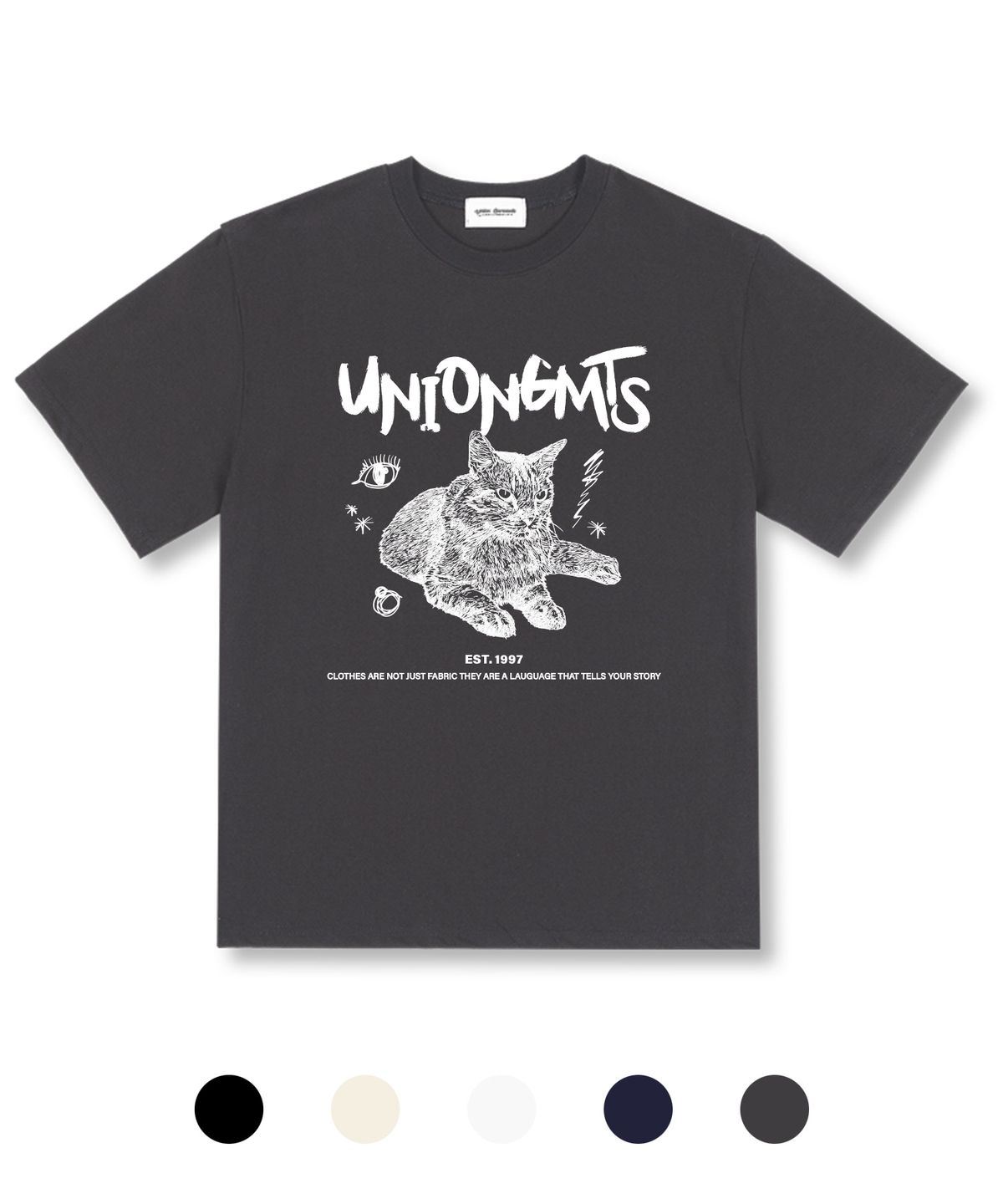 유니온가먼츠(UNION GARMENTS) 아이링캣 오버핏 반팔 티셔츠 5 COLOR