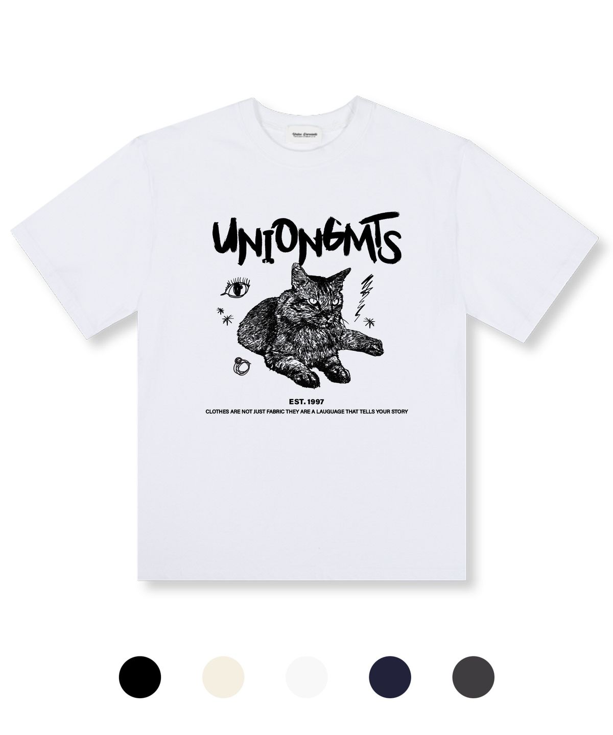 유니온가먼츠(UNION GARMENTS) 아이링캣 오버핏 반팔 티셔츠 5 COLOR