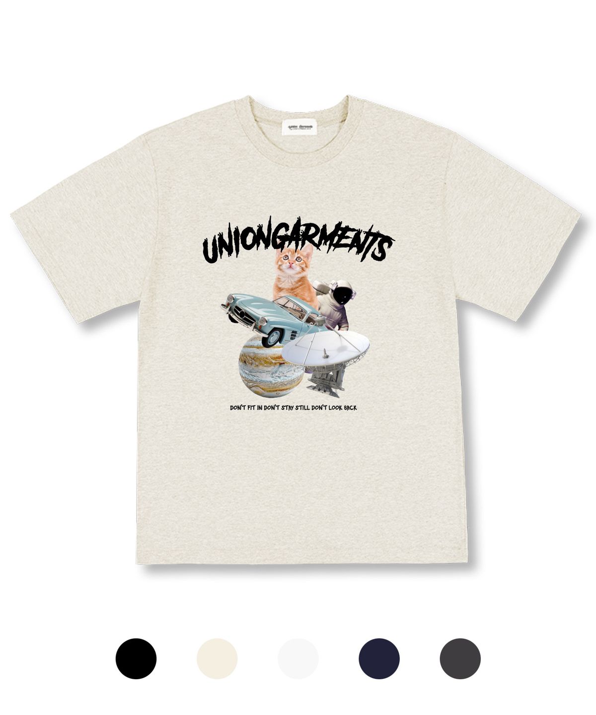 유니온가먼츠(UNION GARMENTS) 룩백 오버핏 반팔 티셔츠 5 COLOR
