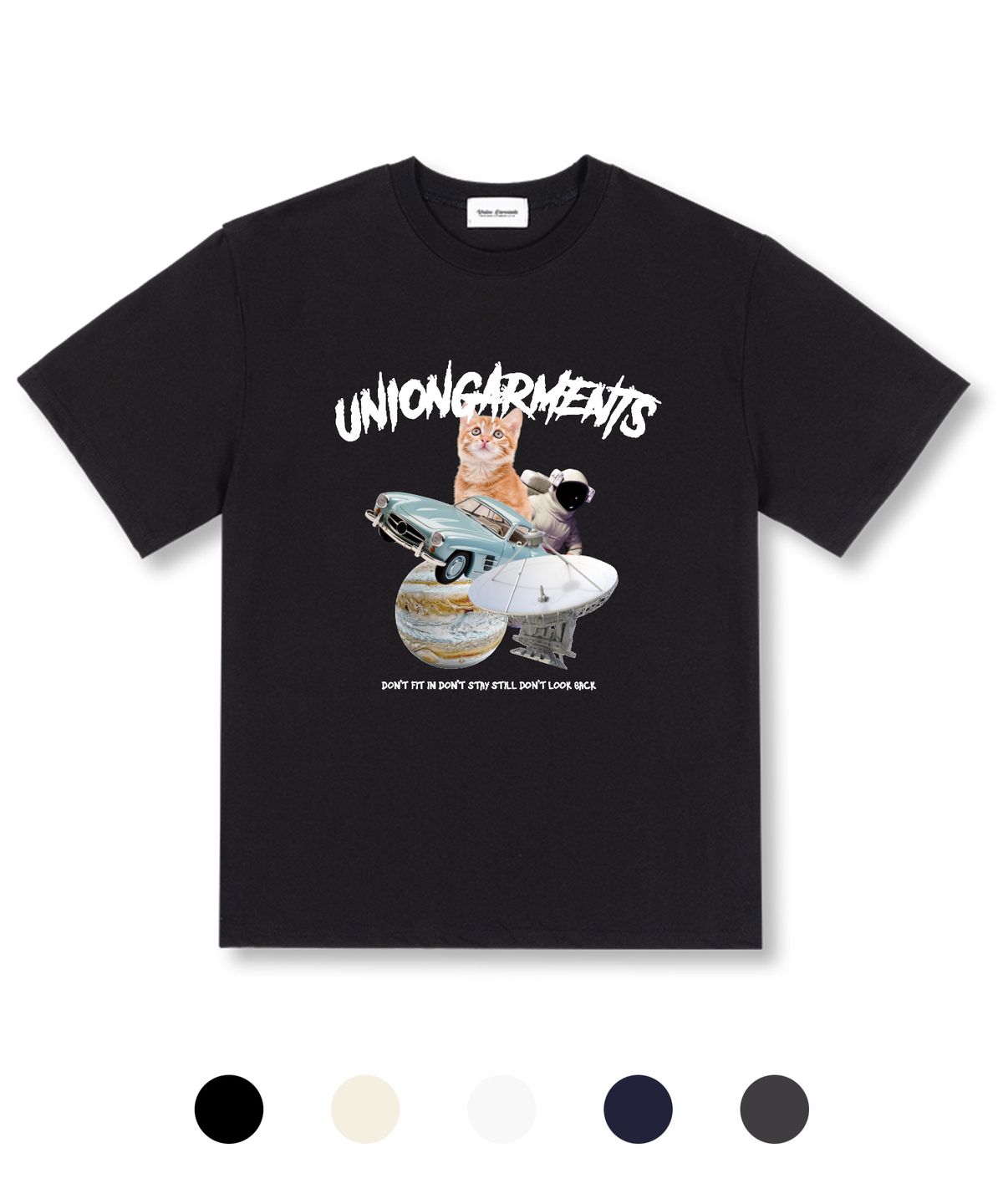 유니온가먼츠(UNION GARMENTS) 룩백 오버핏 반팔 티셔츠 5 COLOR