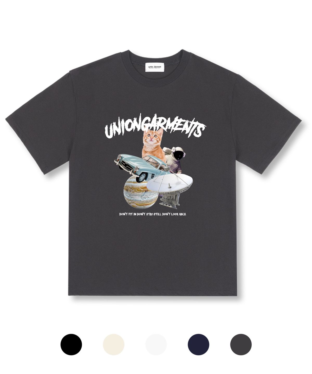유니온가먼츠(UNION GARMENTS) 룩백 오버핏 반팔 티셔츠 5 COLOR