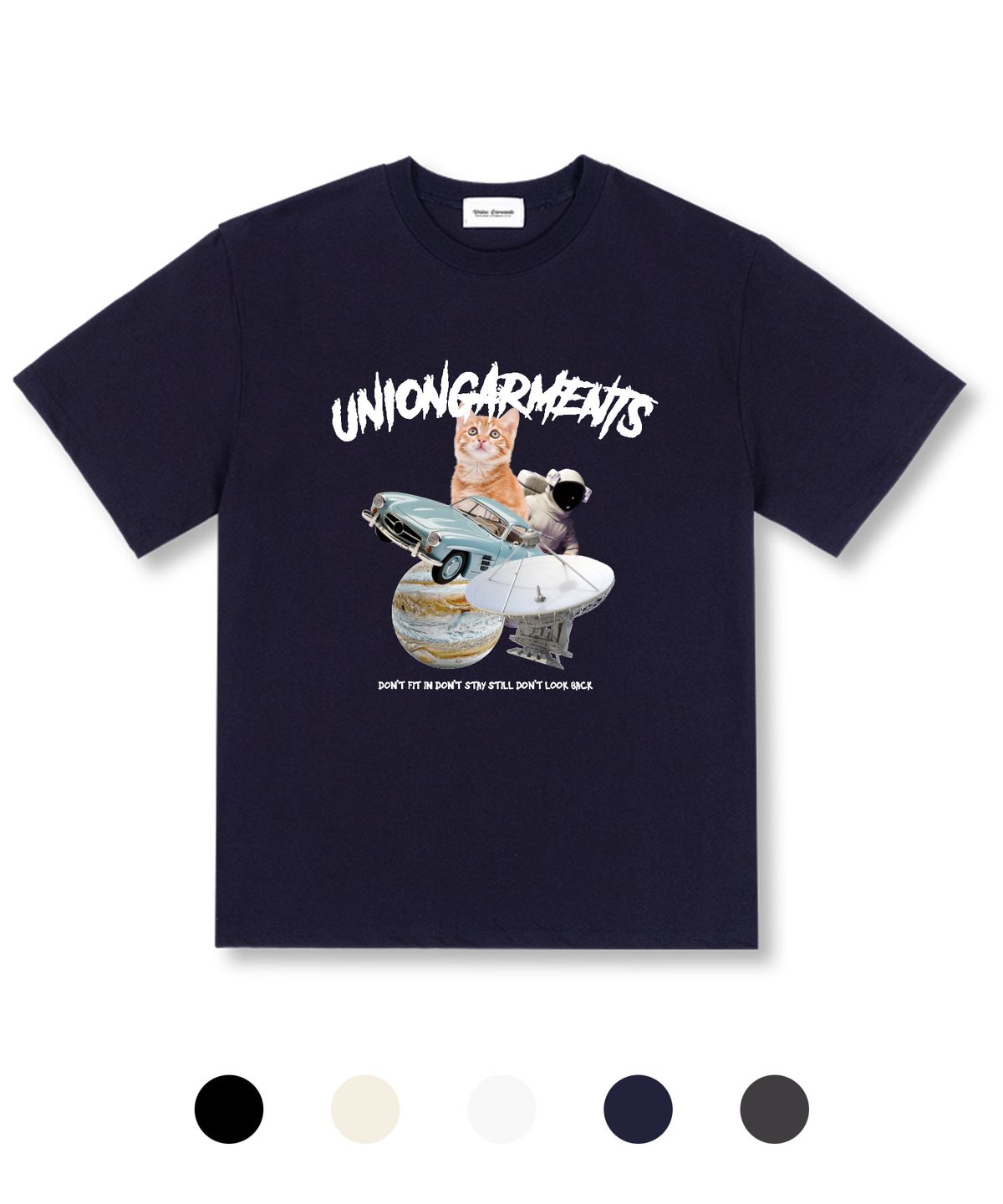 유니온가먼츠(UNION GARMENTS) 룩백 오버핏 반팔 티셔츠 5 COLOR