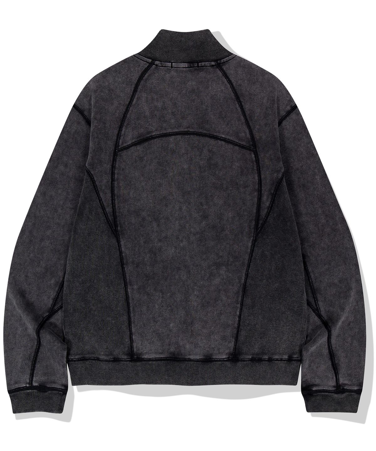 낫포너드(NOT4NERD) 4 Symbol Pigment Incision High Neck Zip Up - Black