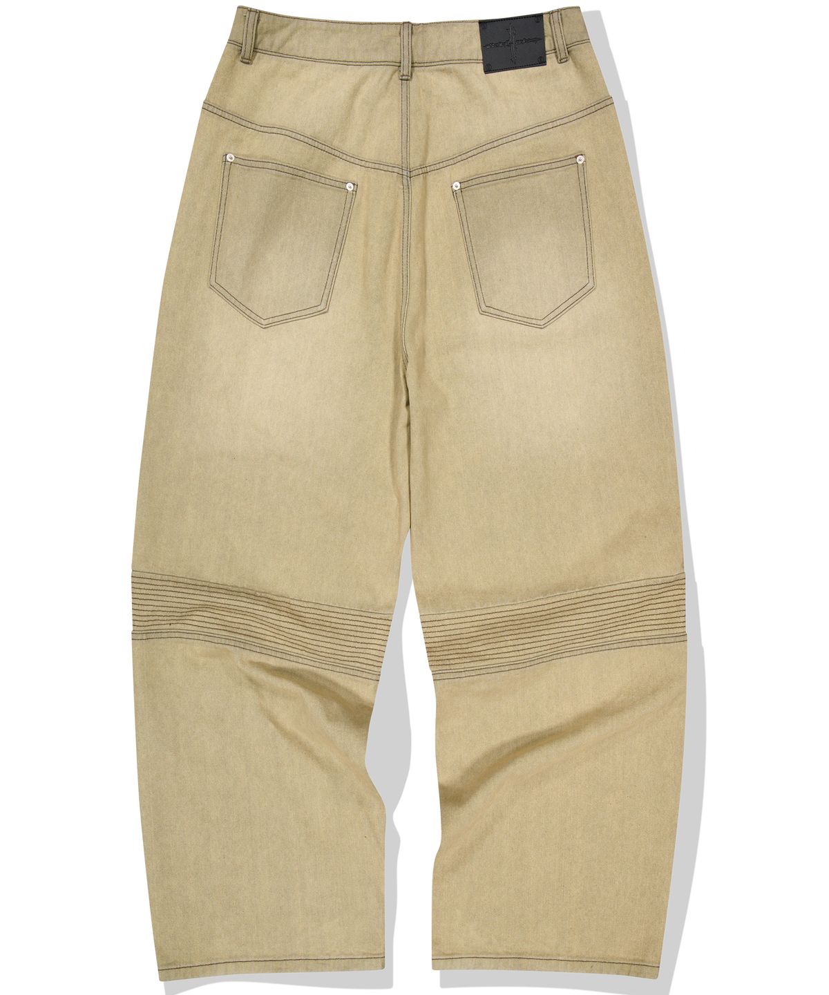 낫포너드(NOT4NERD) Structured Biker Denim Pants - Beige