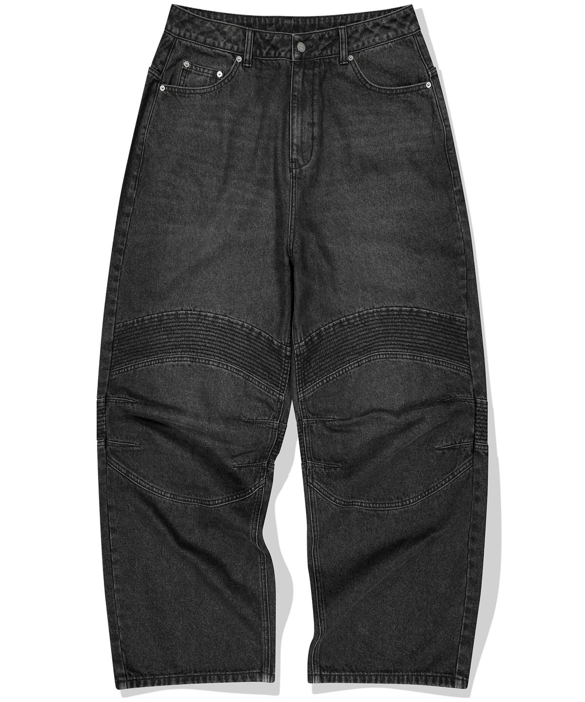 낫포너드(NOT4NERD) Structured Biker Denim Pants - Black