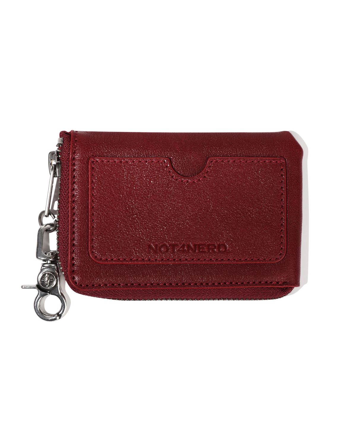 낫포너드(NOT4NERD) Patched Leather Side Zipper Card Wallet - Red