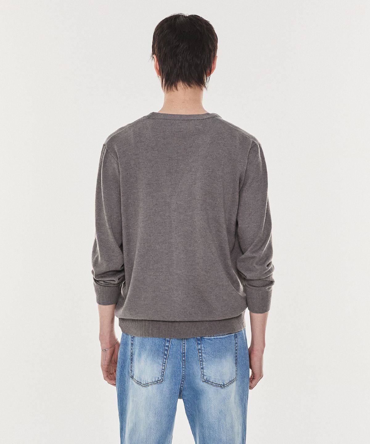 기철(KICHUL) Daylight Solid Cardigan (Warm Grey)