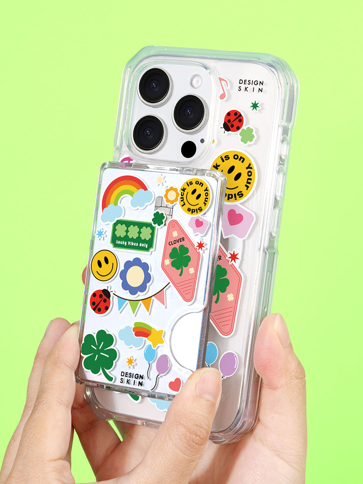 디자인스킨(DESIGNSKIN) 맥세이프 카드 포켓_클로버