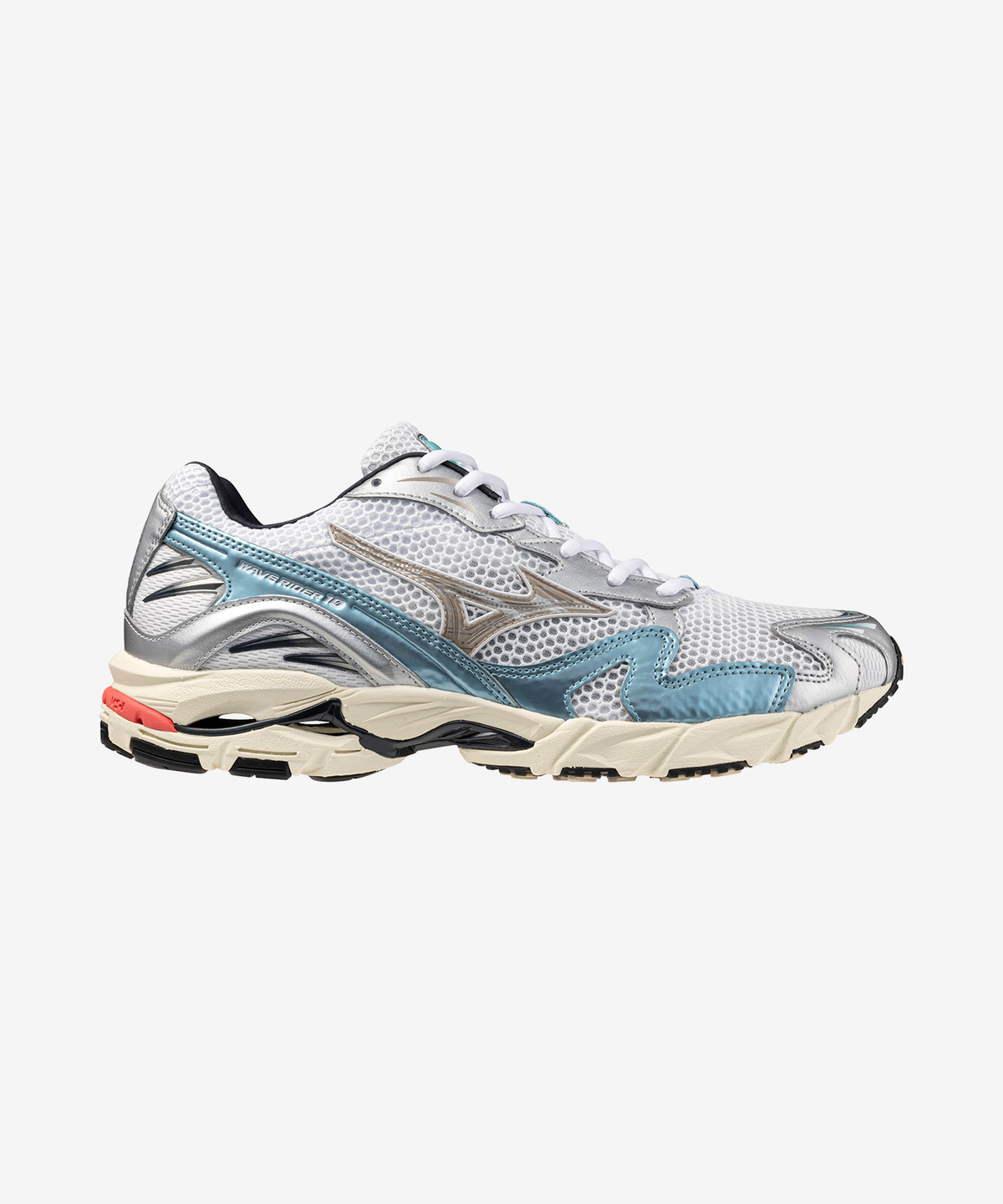미즈노(MIZUNO) (공용) 웨이브 라이더 10 - 화이트:빈티지 카키:리프 워터스 / D1GA243115