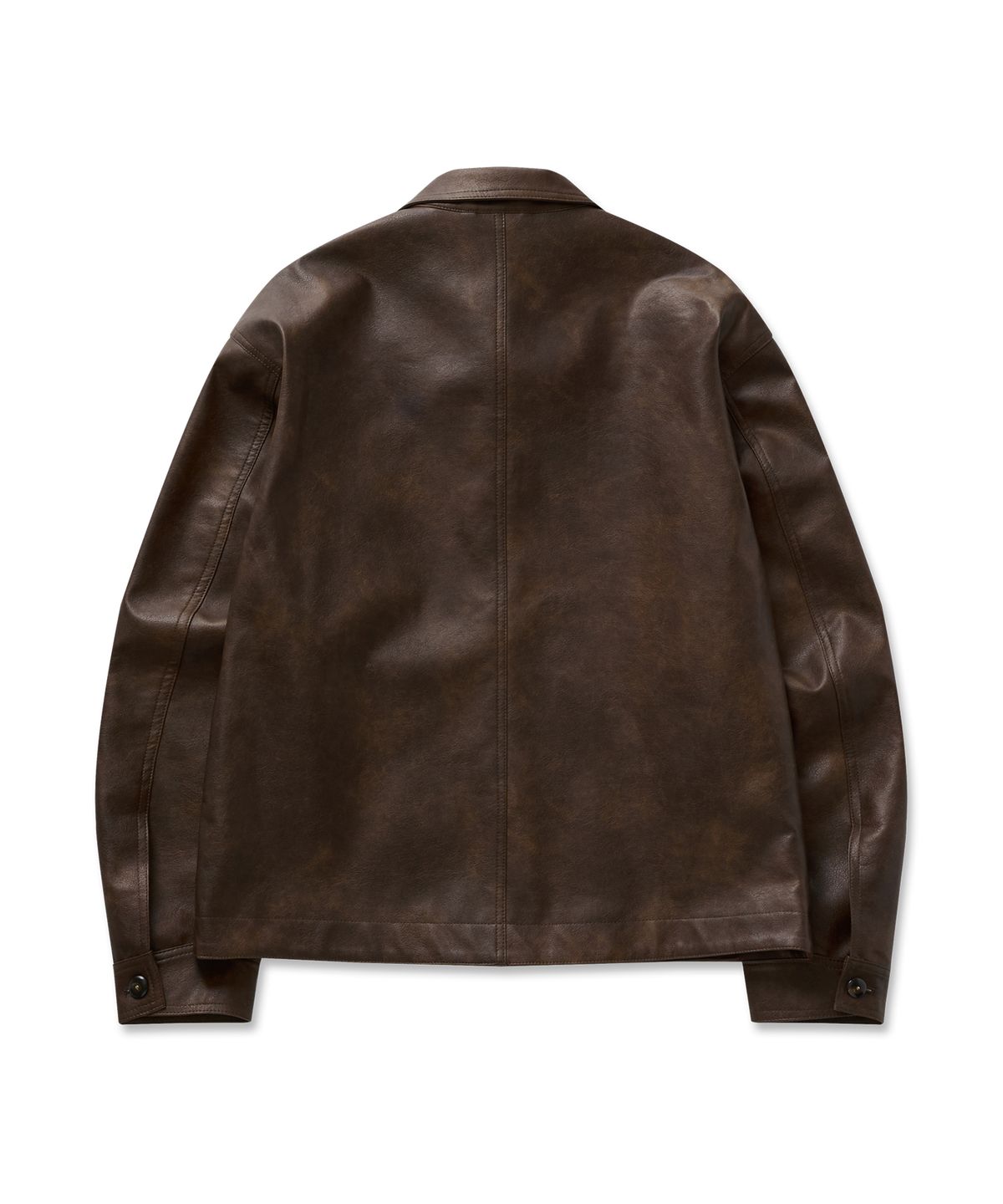 필프(PEALP) Welt Pocket Faux Leather Jacket 8(Brown)